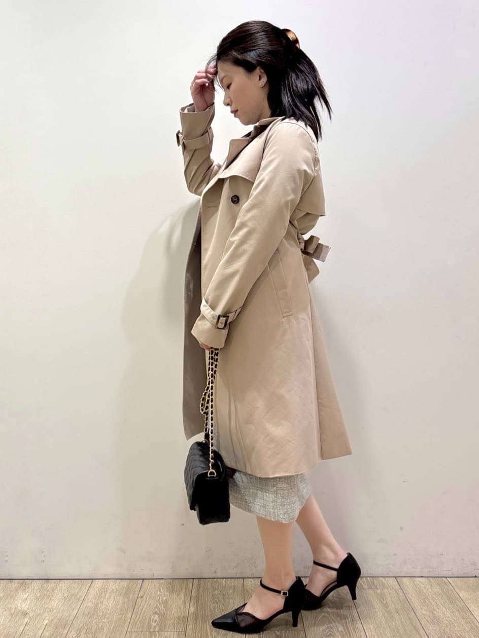 mameさんの「index｜撥水トレンチコート【洗濯機OK／花粉対応】《XS～3L》」を使ったコーディネート