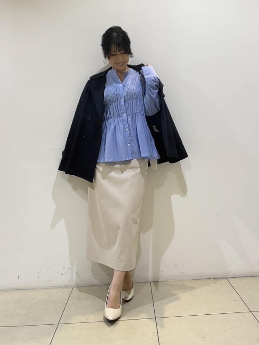 watanabeさんの「UNTITLED｜【定番人気/はっ水/洗える】タスランショートトレンチコート」を使ったコーディネート