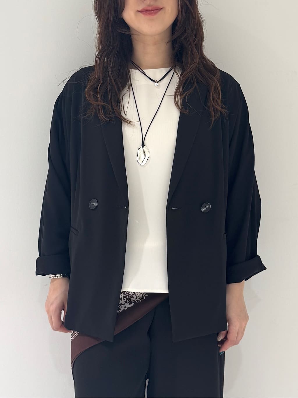 そんさんの「INDIVI｜【接触冷感／透湿／着る日傘】ドルマンダブルジャケット」を使ったコーディネート