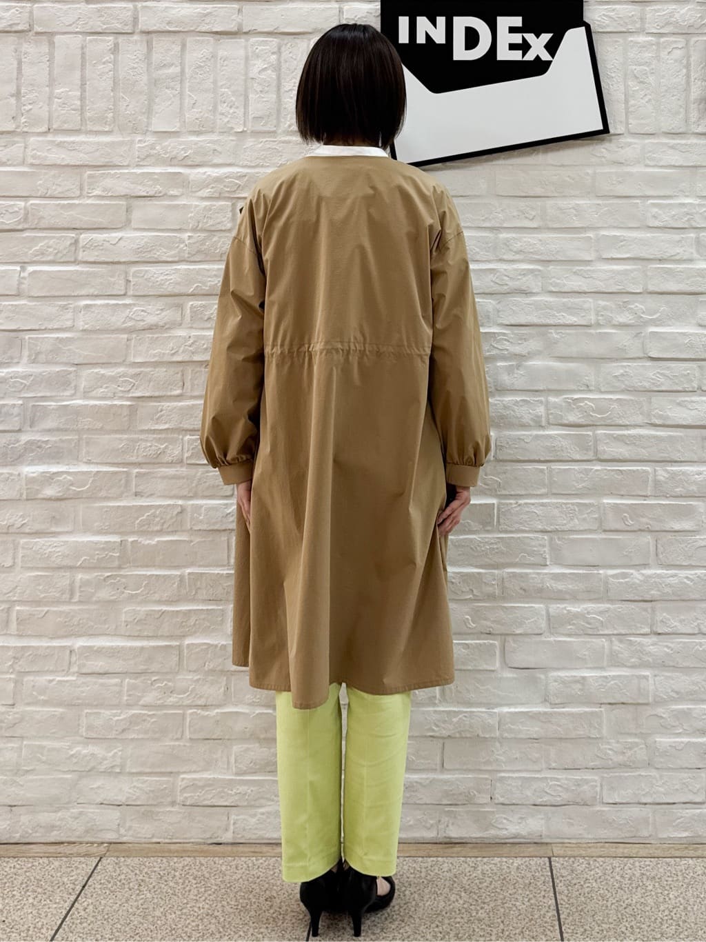 mihaさんの「index｜ヴィンテージクロスノーカラーロングコート【洗濯機OK／ストレッチ／イージーアイロン】」を使ったコーディネート