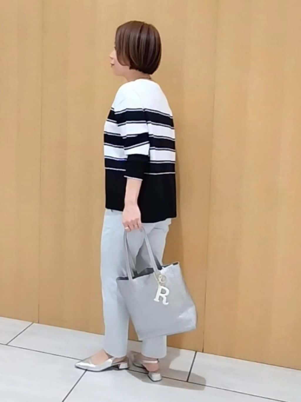 s u g iさんの「UNTITLED｜◆【洗える/ゆったり】ボーダーボートネックニット」を使ったコーディネート