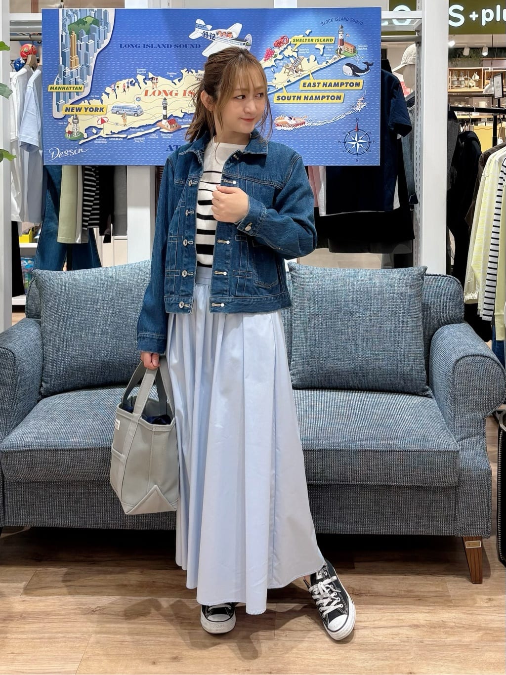 yuinaさんの「Dessin｜【洗える】タックギャザーフレアスカート」を使ったコーディネート