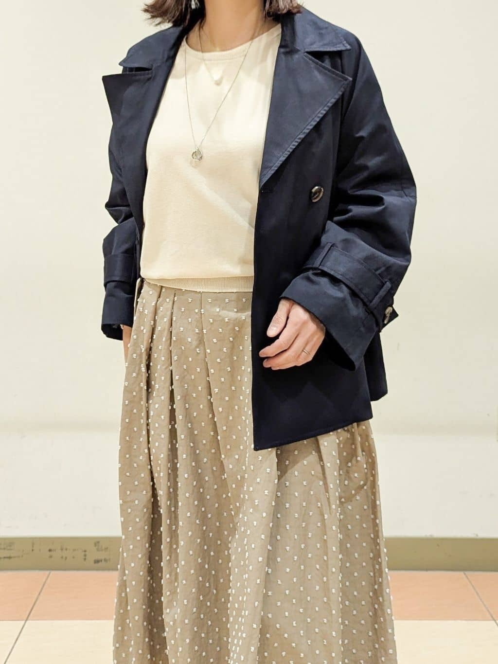 Miさんの「OPAQUE.CLIP｜メタル&times;ビジュー3連リング ネックレス」を使ったコーディネート