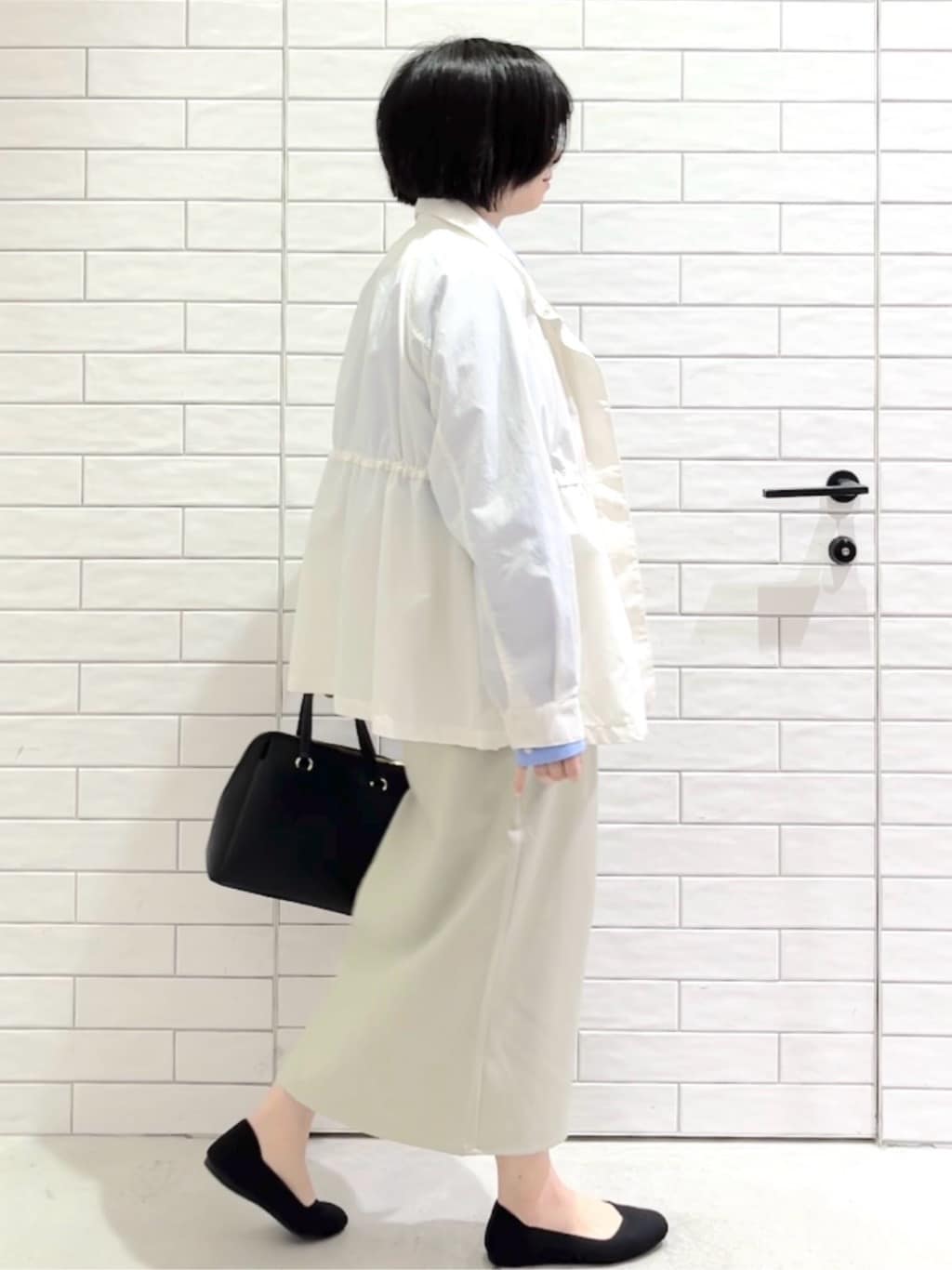 しおりさんの「OPAQUE.CLIP｜撥水スタンドZIPブルゾン【洗濯機OK／UVケア／花粉対応】」を使ったコーディネート