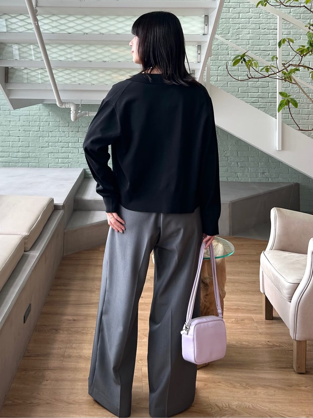 RINAさんの「OPAQUE.CLIP｜ポロ衿ニットカーディガン【洗濯機OK】」を使ったコーディネート