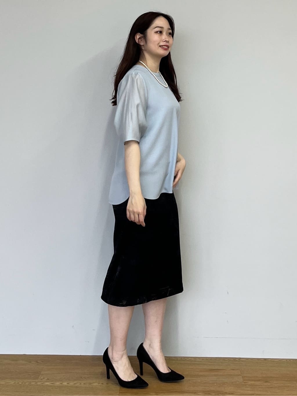 Saekoさんの「COUP DE CHANCE｜【手洗い可／日本製】袖シアーパフスリーブ ブラウス」を使ったコーディネート