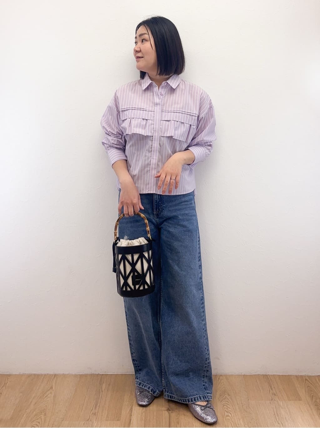 Takeさんの「OPAQUE.CLIP｜タックフリルシャツ【洗濯機OK】」を使ったコーディネート