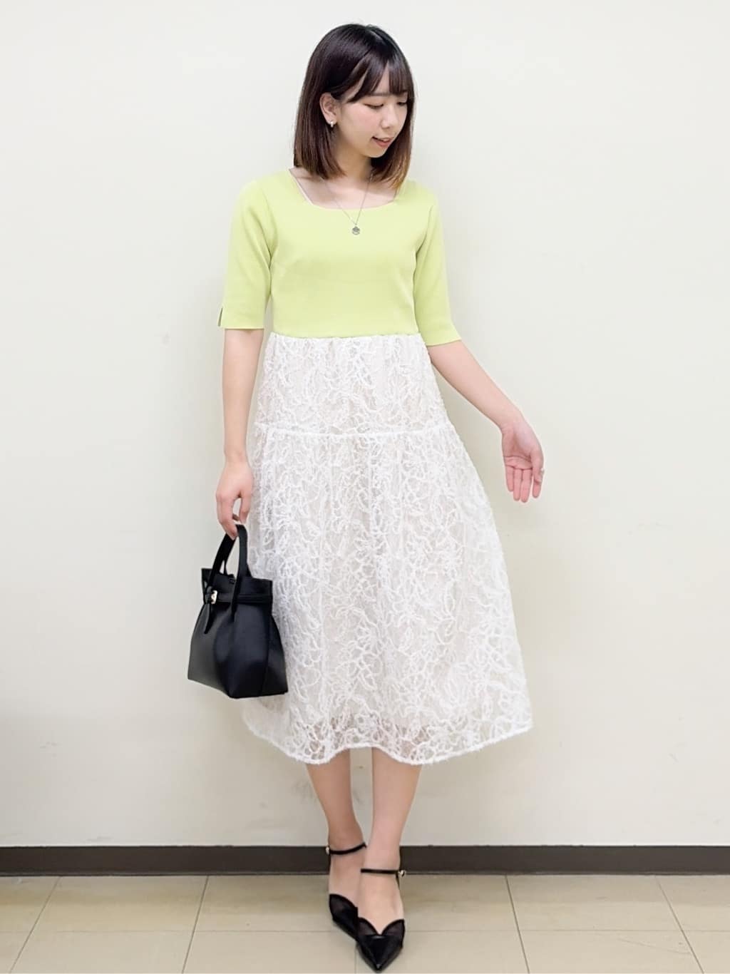 yurinaさんの「index｜《ツインセット》カーディガン&times;ニットドッキングワンピース【洗濯機OK】」を使ったコーディネート