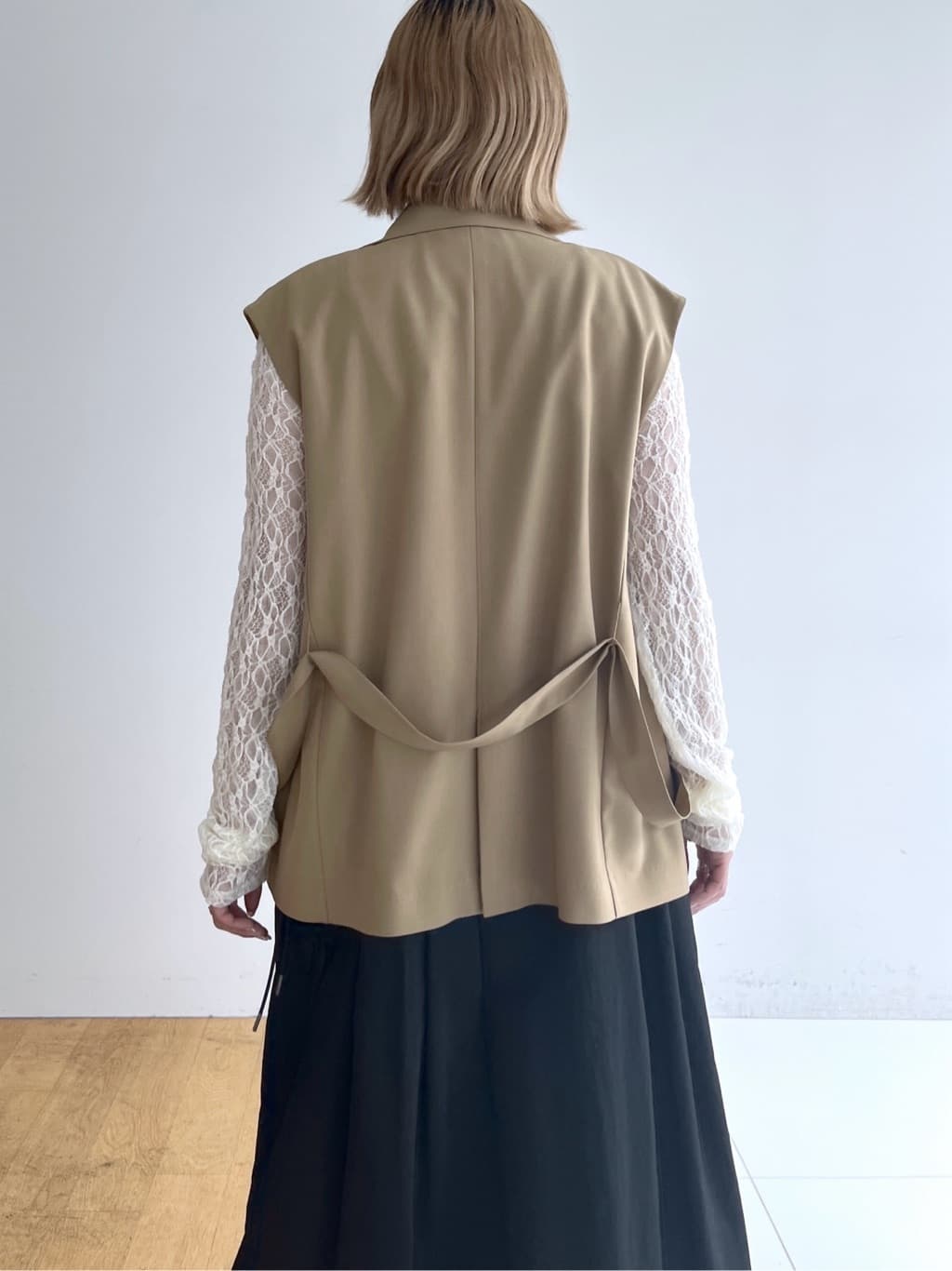 Harukaさんの「INDIVI｜Comfy SET UP｜ベルテッドジレ【セットアップ対応／通勤／カセット服／接触冷感／UVカット】」を使ったコーディネート