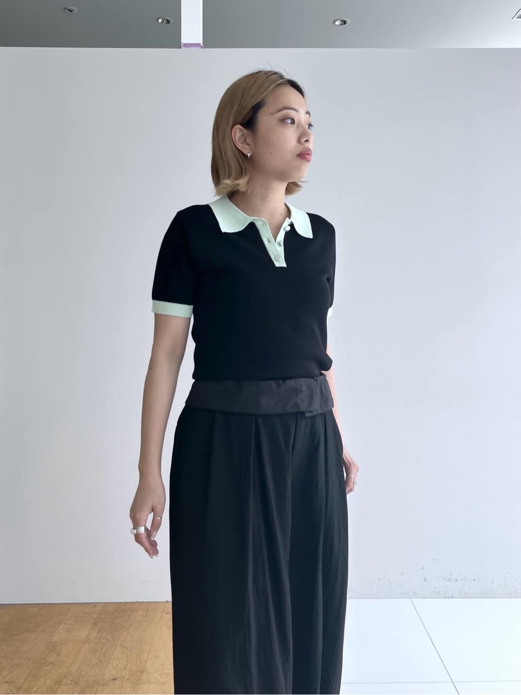 Harukaさんの「INDIVI｜ジャカードポロニット」を使ったコーディネート