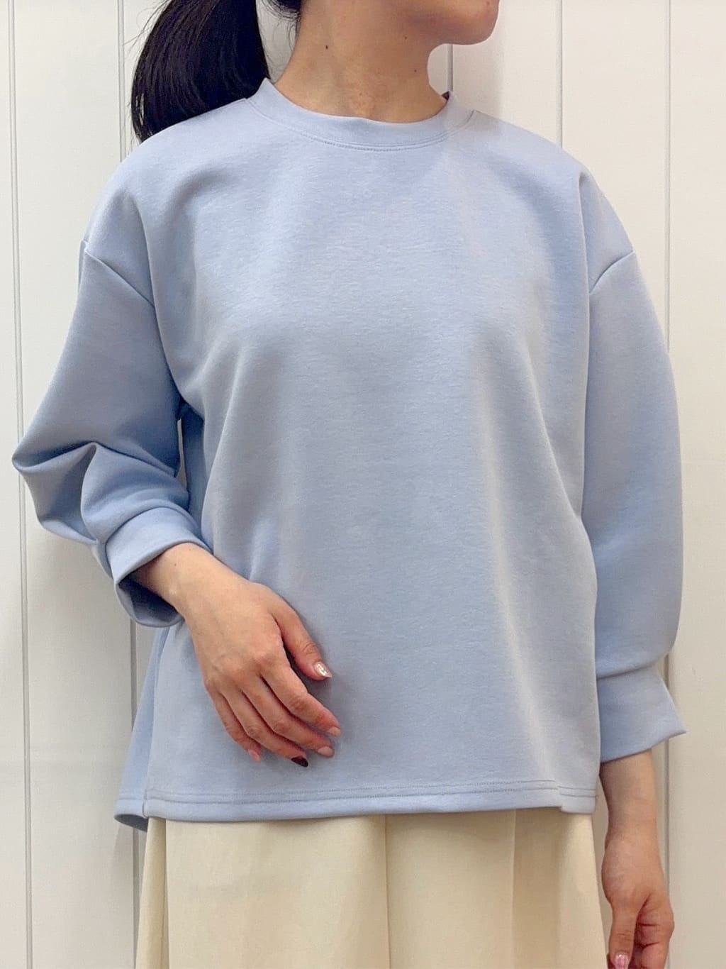 Mayaさんの「Dessin｜【ウエストゴム/洗える】フィブリルソフトAラインスカート」を使ったコーディネート