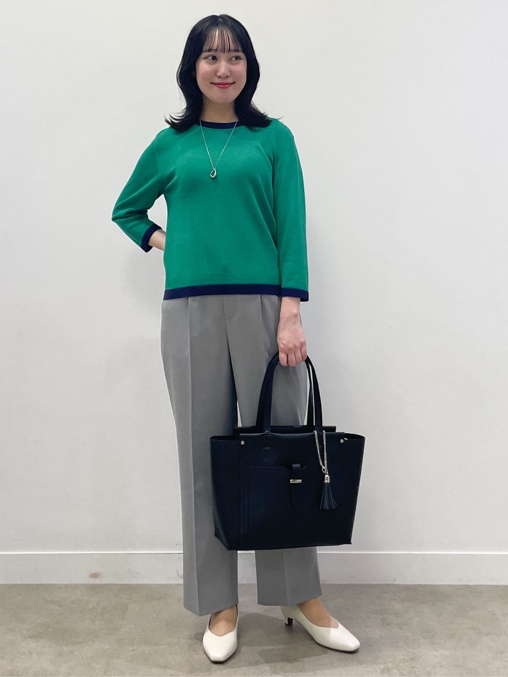 yukariさんの「Reflect｜【アンサンブル可】バイカラーニット」を使ったコーディネート