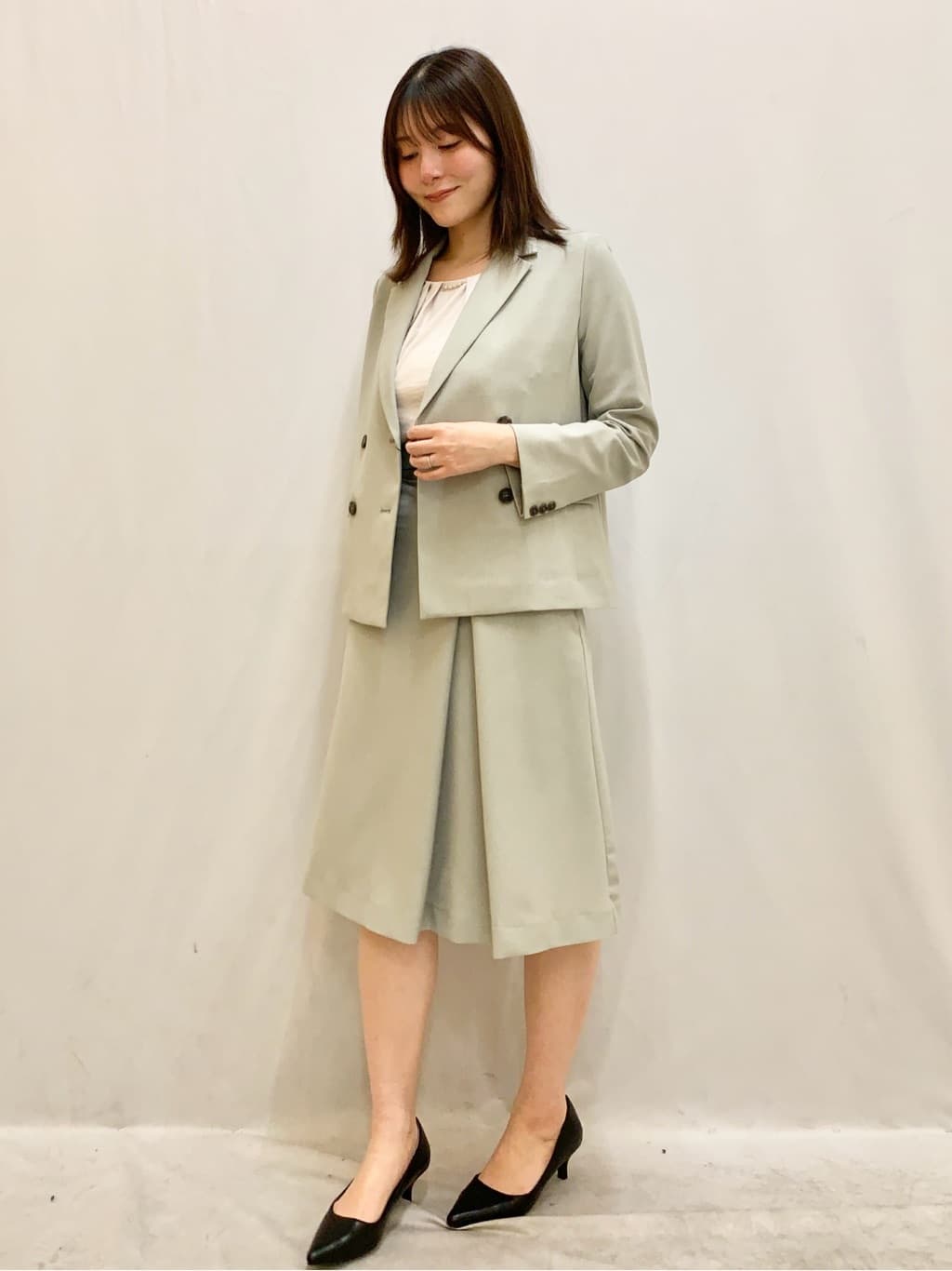 kasumiさんの「index｜ダブルブレストジャケット／セットアップ対応可【洗える／接触冷感／吸水速乾／防シワ／ストレッチ】」を使ったコーディネート
