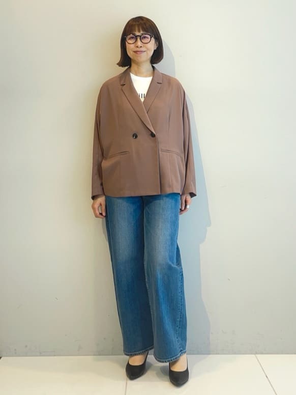 murayamaさんの「INDIVI｜【接触冷感／透湿／着る日傘】ドルマンダブルジャケット」を使ったコーディネート