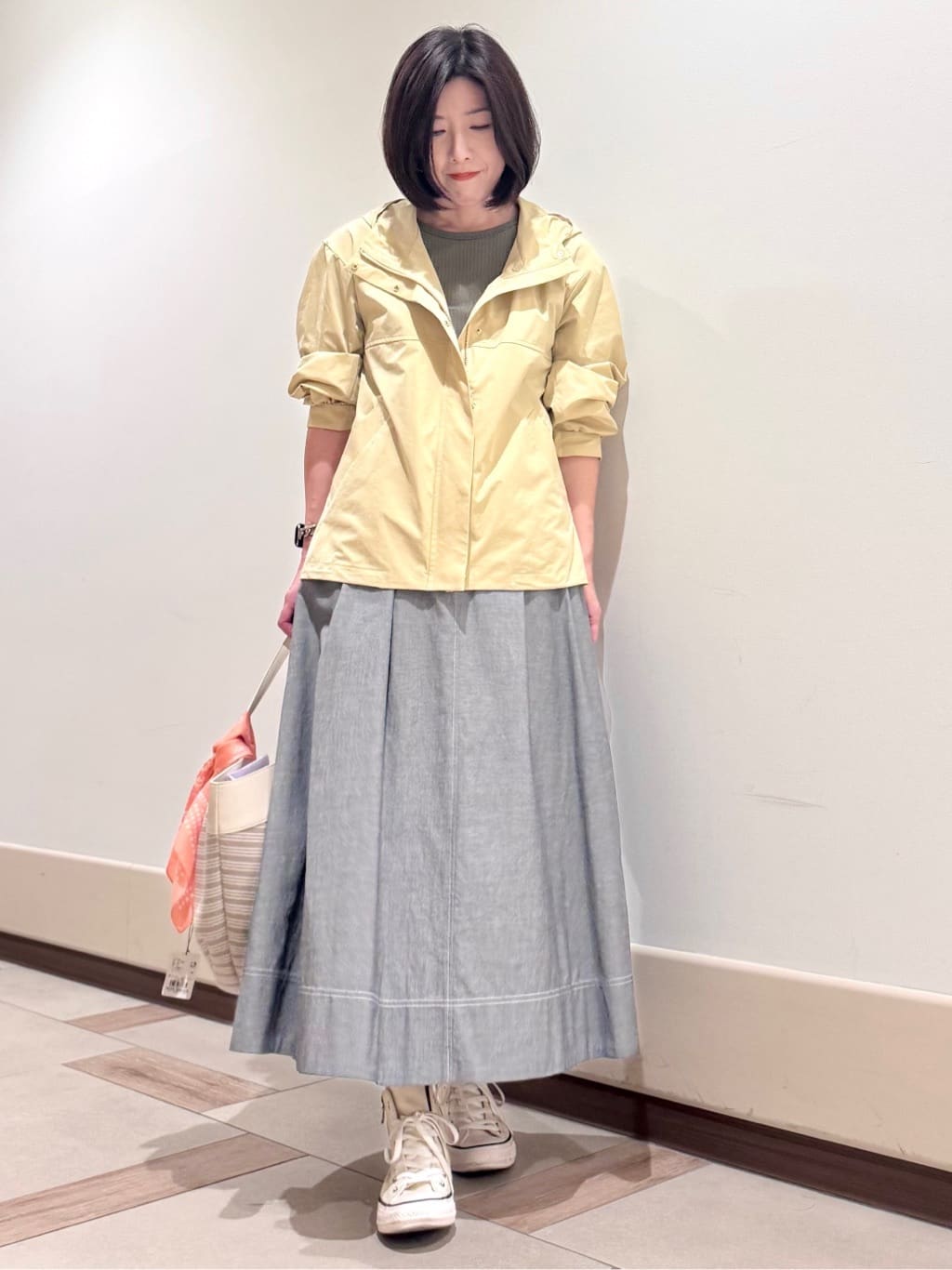 kaeさんの「Reflect｜【インナーにおすすめ◎】クルーネックストレッチリブトップス」を使ったコーディネート