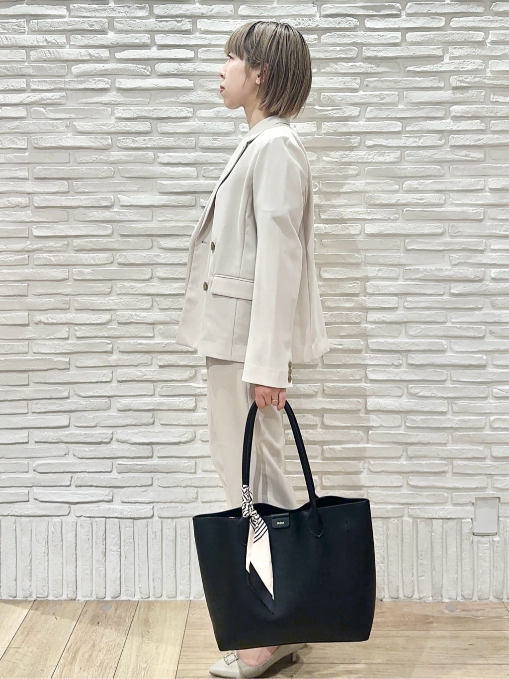 Hana...eさんの「index｜ダブルブレストジャケット／セットアップ対応可【洗える／接触冷感／吸水速乾／防シワ／ストレッチ】」を使ったコーディネート