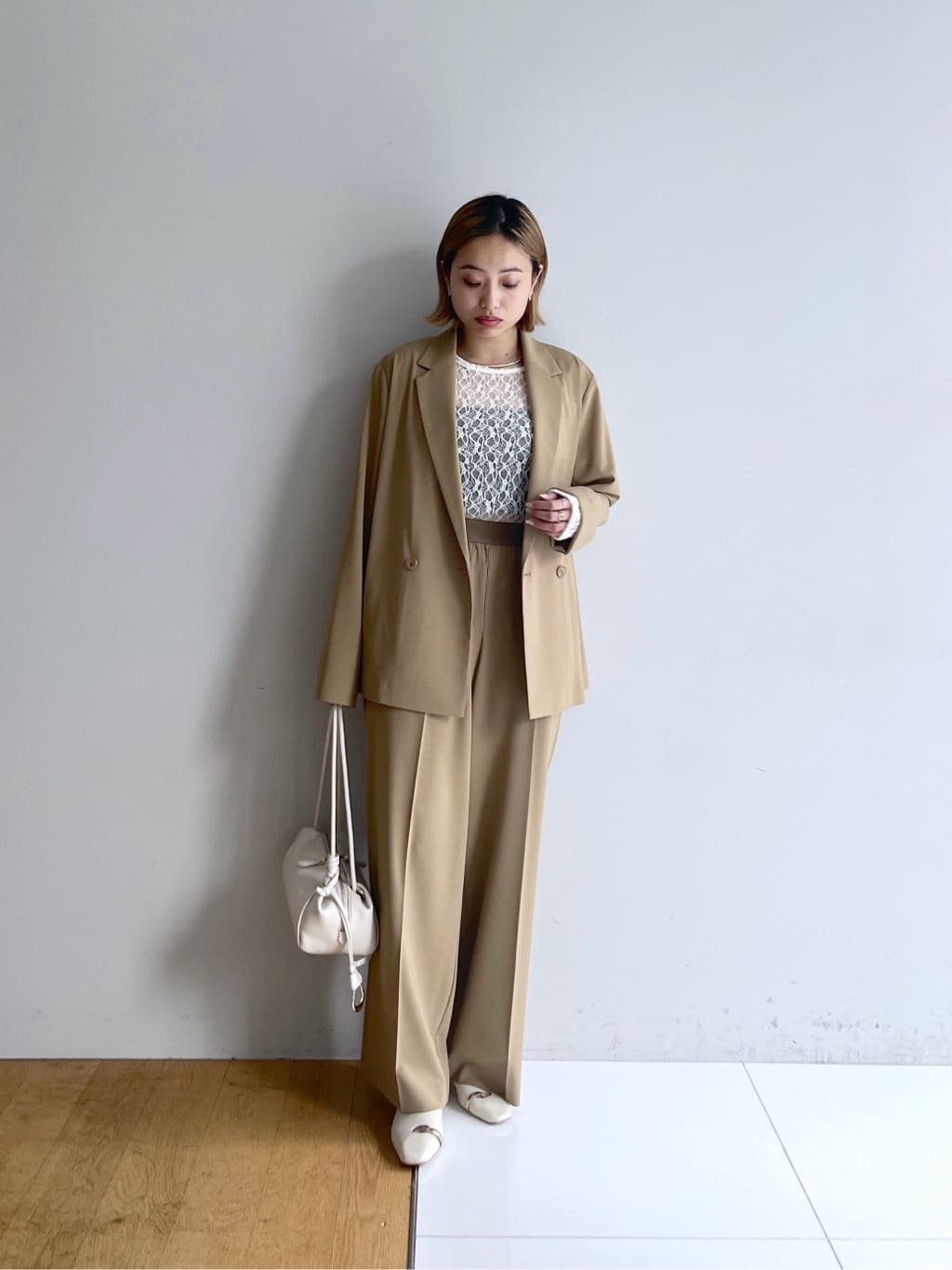 Harukaさんの「INDIVI｜Comfy SET UP｜ダブルブレストイージージャケット【セットアップ対応／通勤／カセット服／接触」を使ったコーディネート