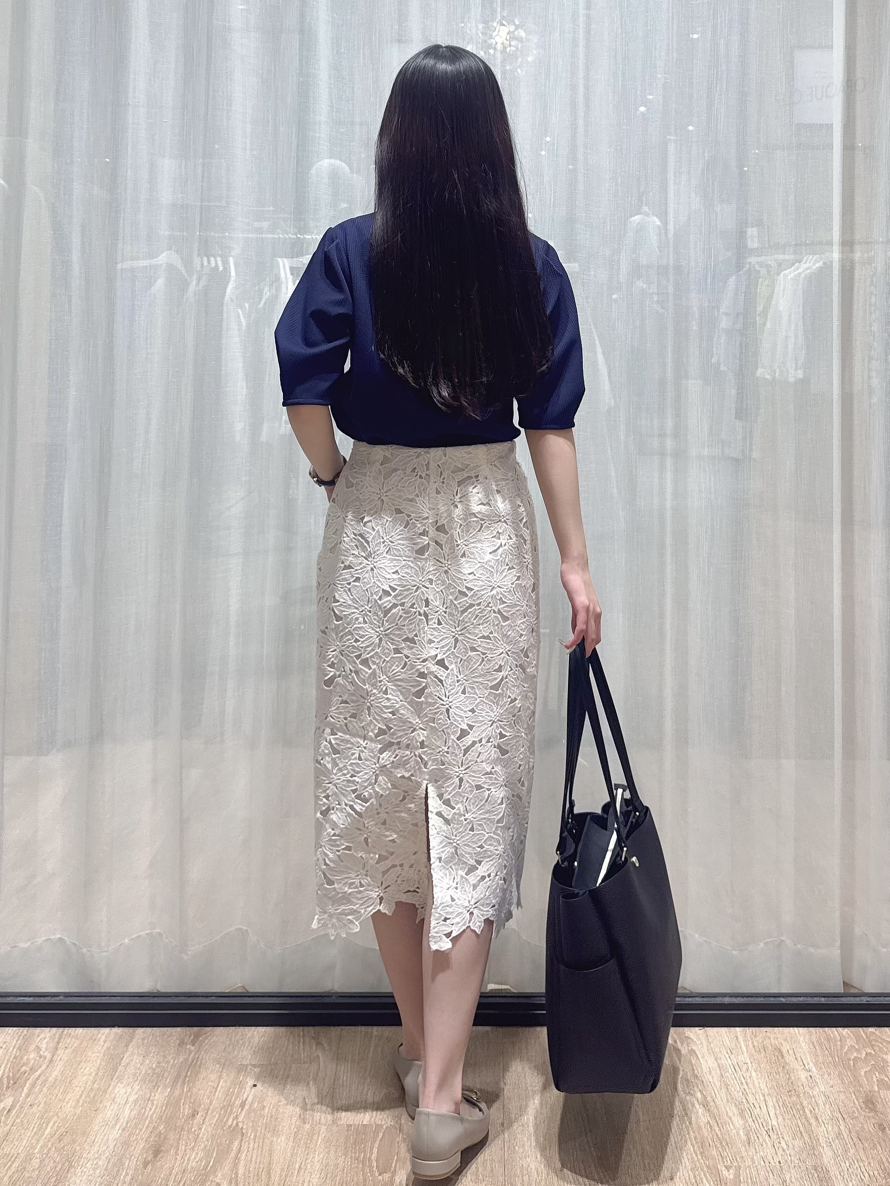 ぞうげさんの「OPAQUE.CLIP｜タックパフトップス【洗濯機OK／UVケア／接触冷感】」を使ったコーディネート