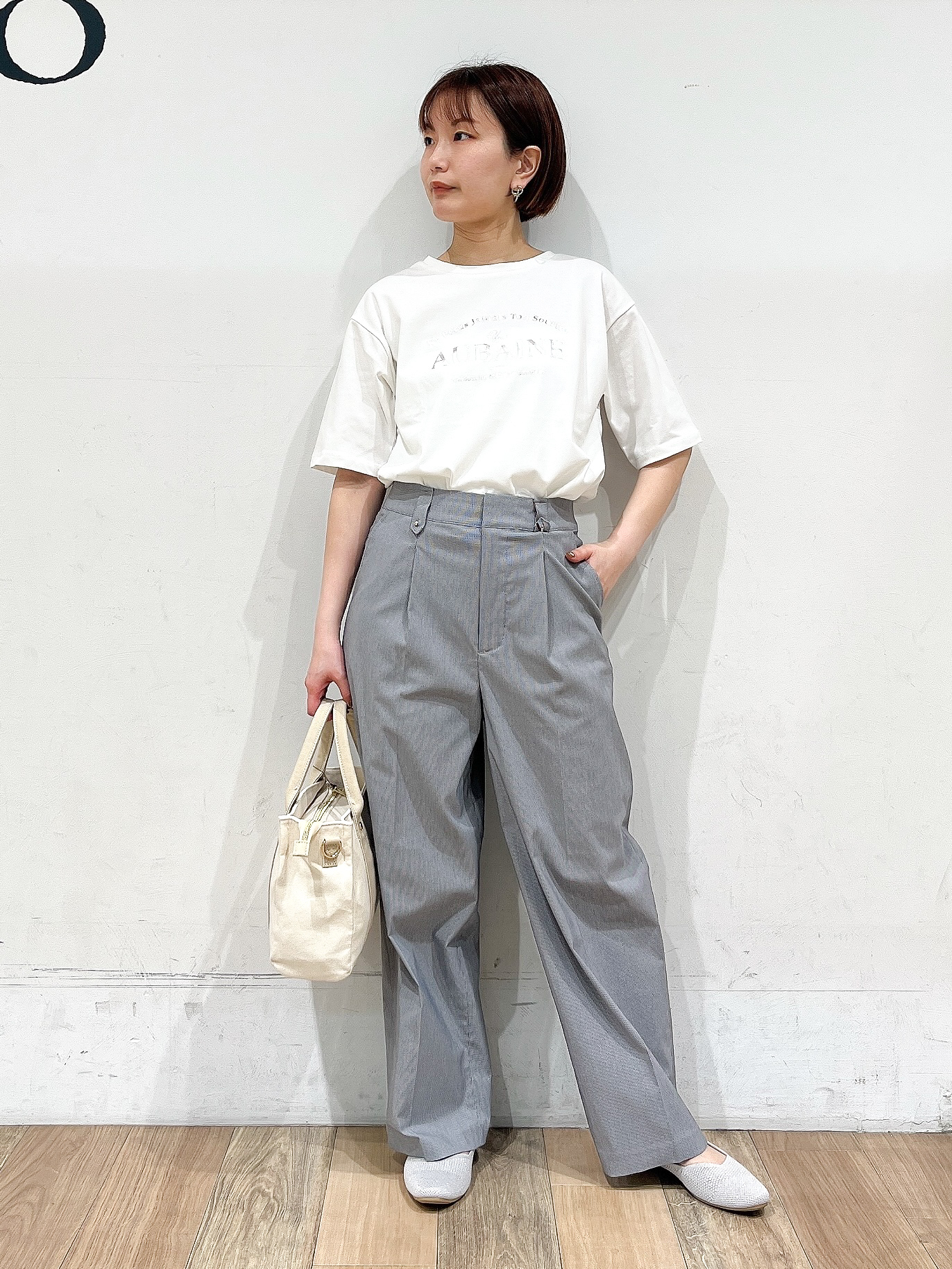 山さんさんの「grove｜【貴島明日香さん着用・洗える】麻調ノーカラーブルゾン」を使ったコーディネート