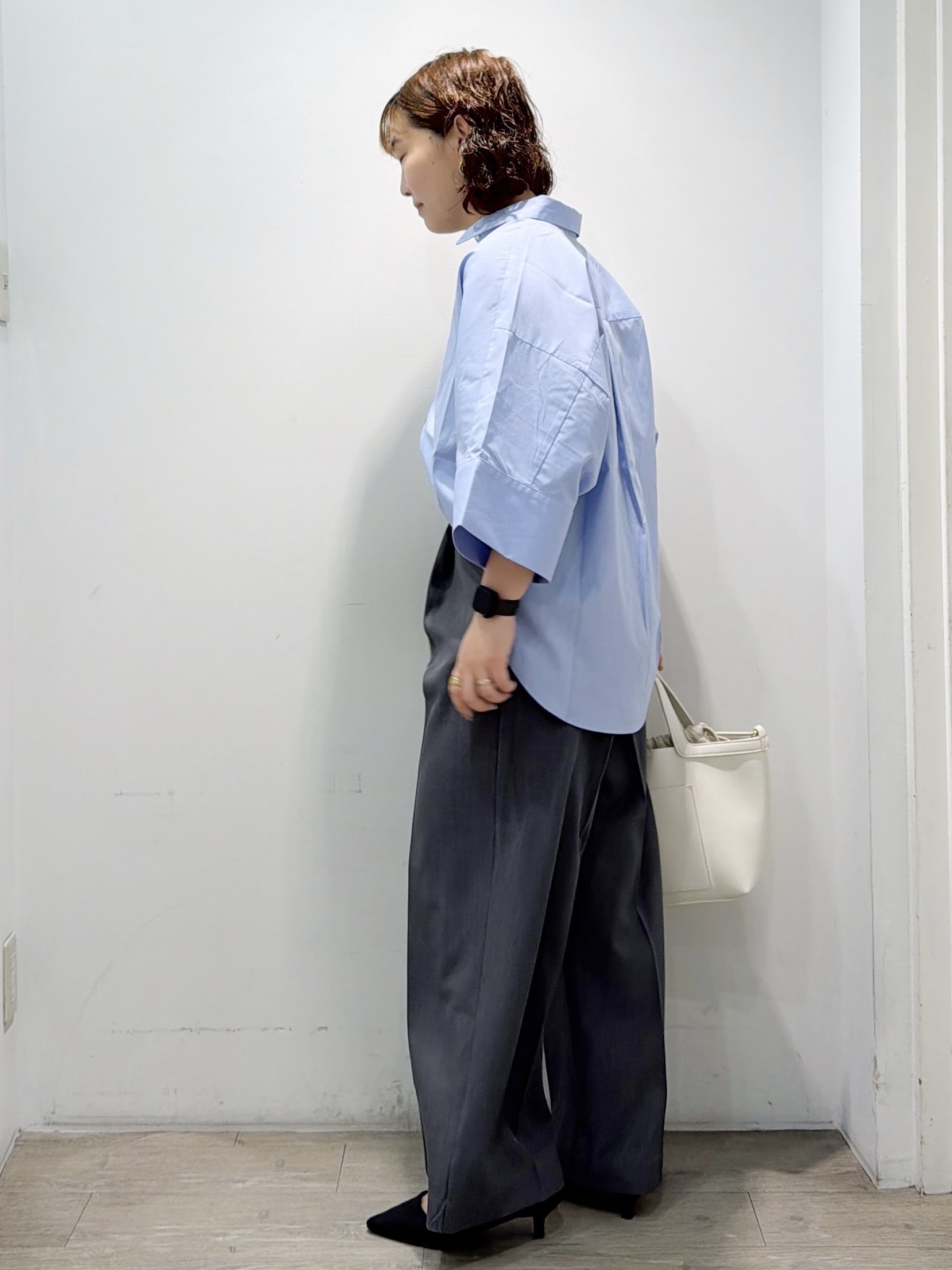 sumicaさんの「OPAQUE.CLIP｜【接触冷感】ハーフスリーブシャツ《洗濯機OK／防シワ加工》」を使ったコーディネート