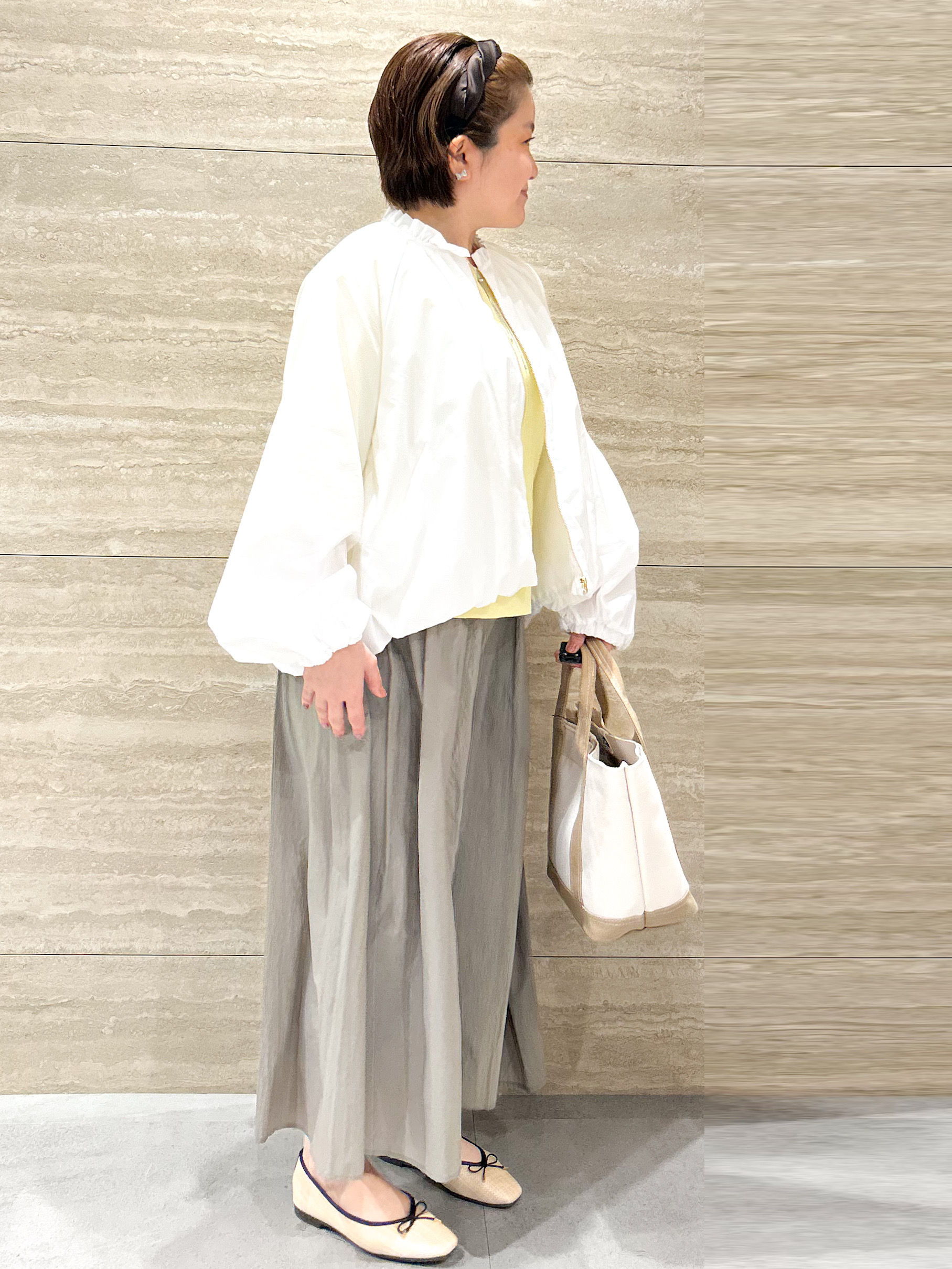 NAMIさんの「OPAQUE.CLIP｜撥水 裾バルーンブルゾン【洗濯機OK】」を使ったコーディネート