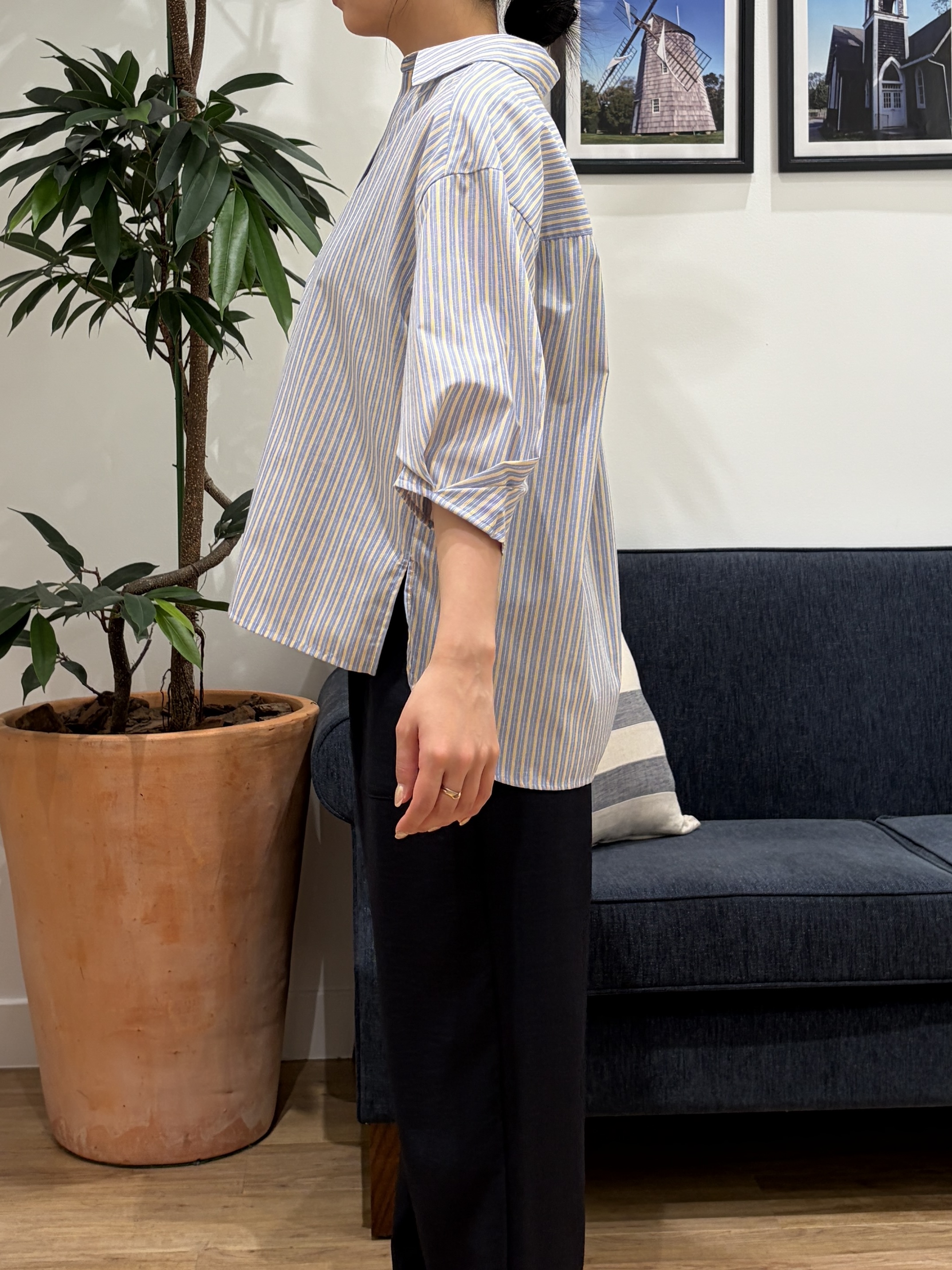 reinaさんの「Dessin｜【洗える】スキッパーシャツブラウス」を使ったコーディネート