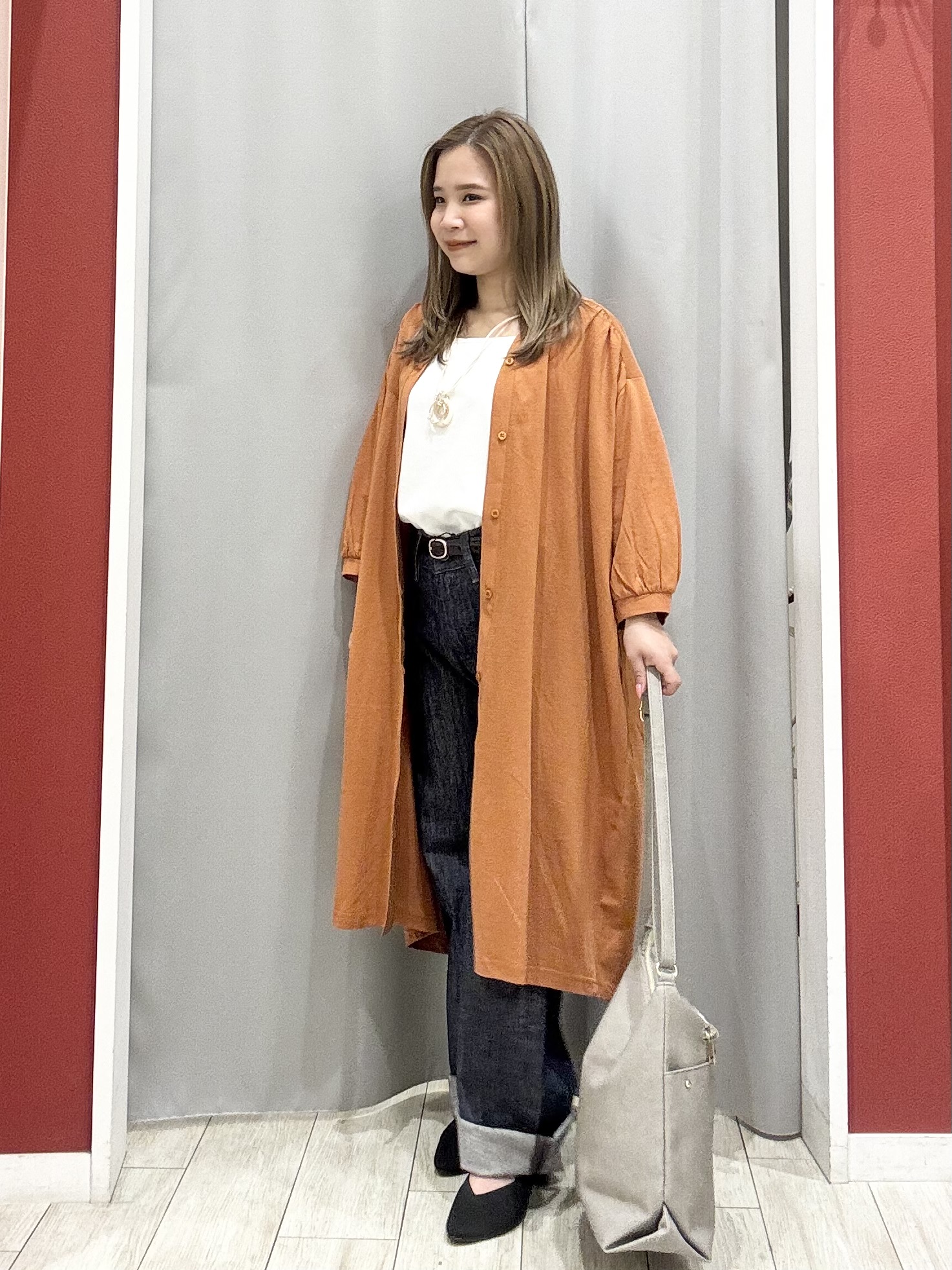 shioさんの「SHOO･LA･RUE｜【ネックアソート/洗濯機可】テレコ5分袖トップス」を使ったコーディネート