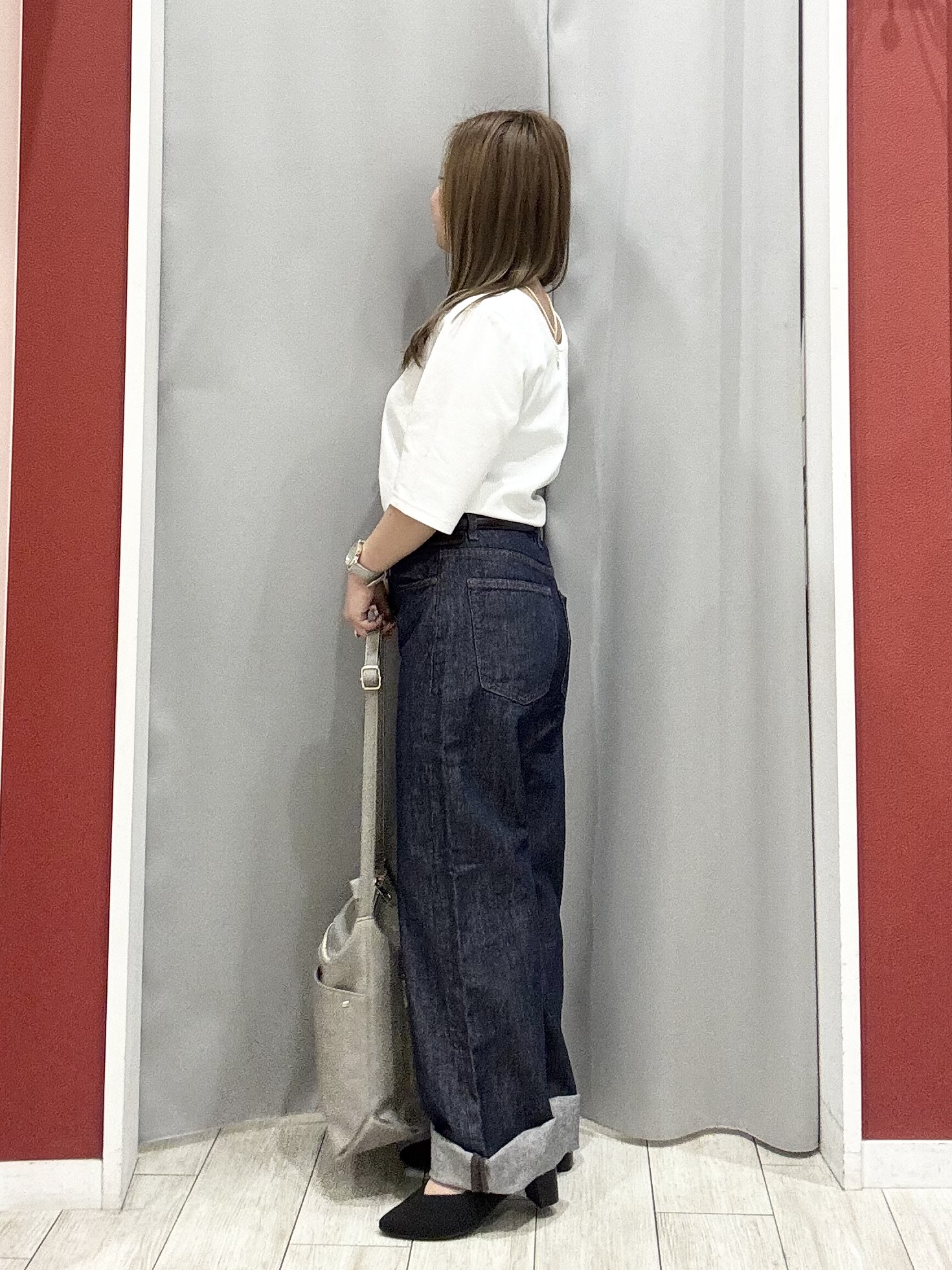 shioさんの「SHOO･LA･RUE｜【ネックアソート/洗濯機可】テレコ5分袖トップス」を使ったコーディネート
