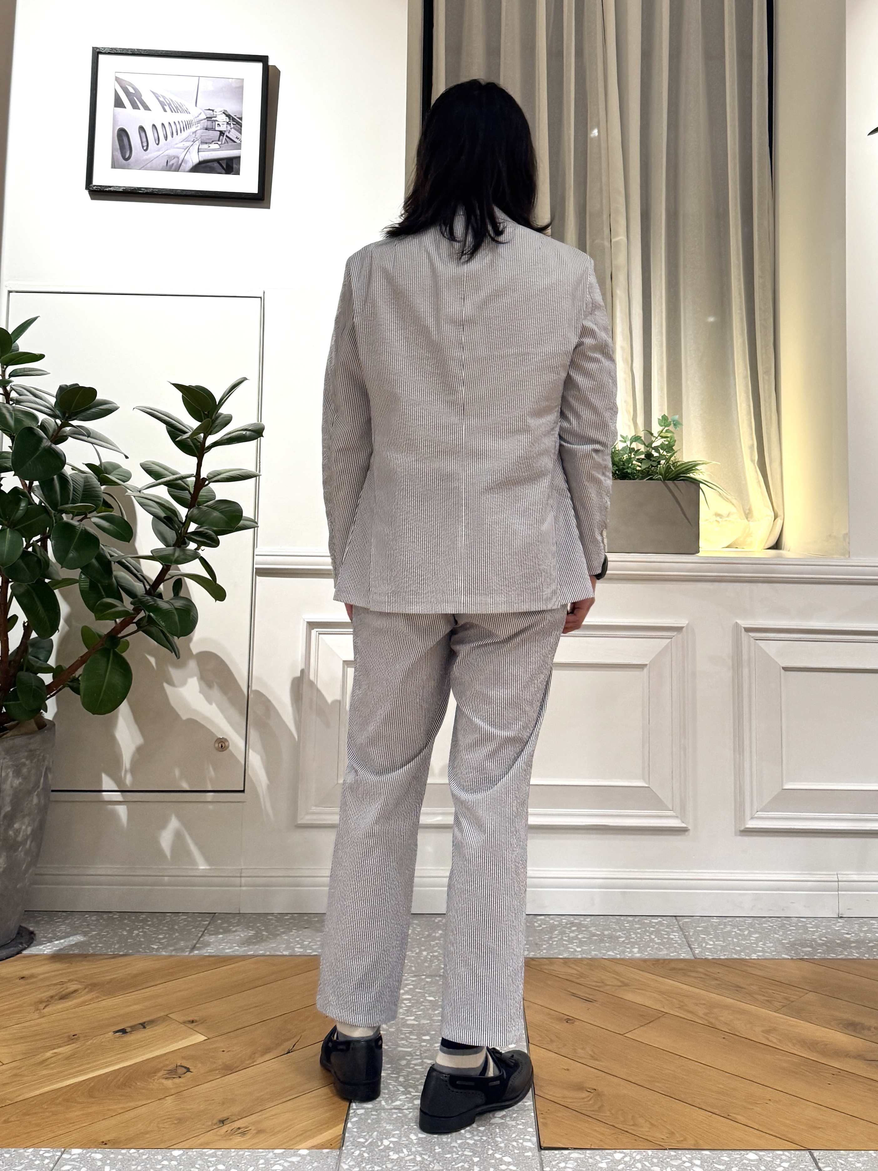 kawarataniさんの「DRESSTERIOR｜◆【吸湿速乾/セットアップ可/ウォッシャブル】COOLMAX シアサッカー サマージャケット」を使ったコーディネート