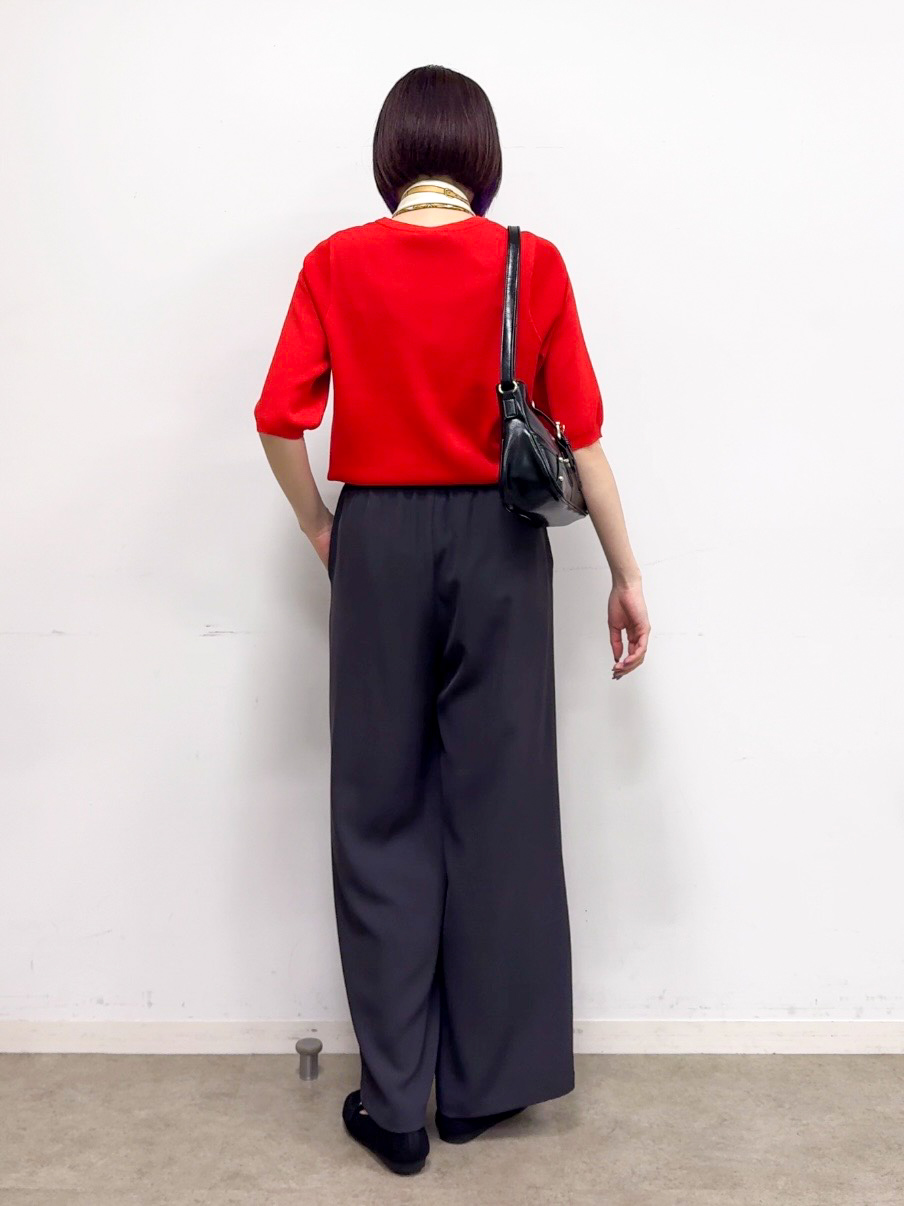 𝐜𝐡𝐢𝐤𝐚さんの「SHOO･LA･RUE｜【毎日洗える/S-LL/UV】上半身すっきり 二の腕見せない5分袖ニット」を使ったコーディネート