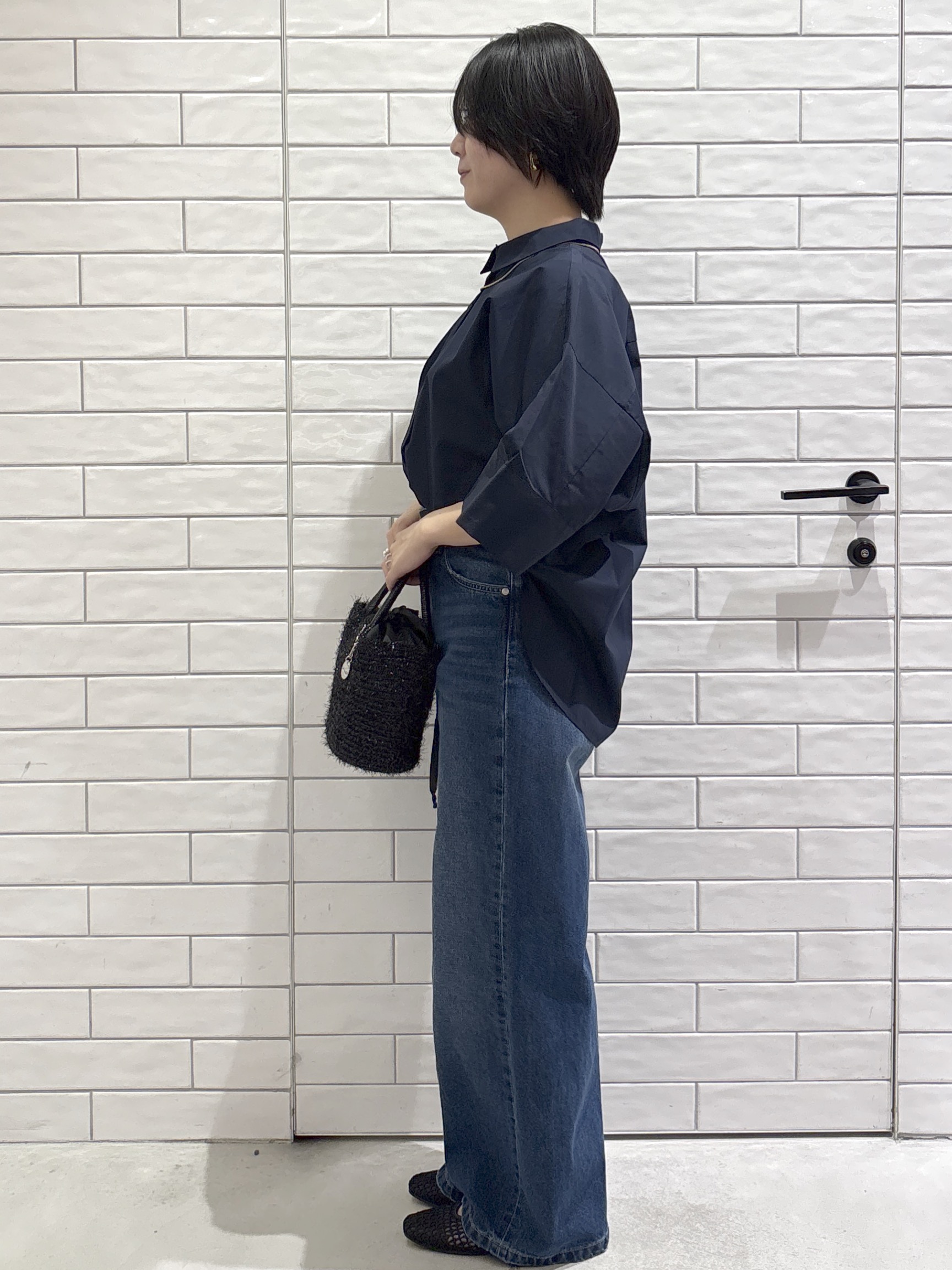 ayumiさんの「OPAQUE.CLIP｜【接触冷感】ハーフスリーブシャツ《洗濯機OK／防シワ加工》」を使ったコーディネート