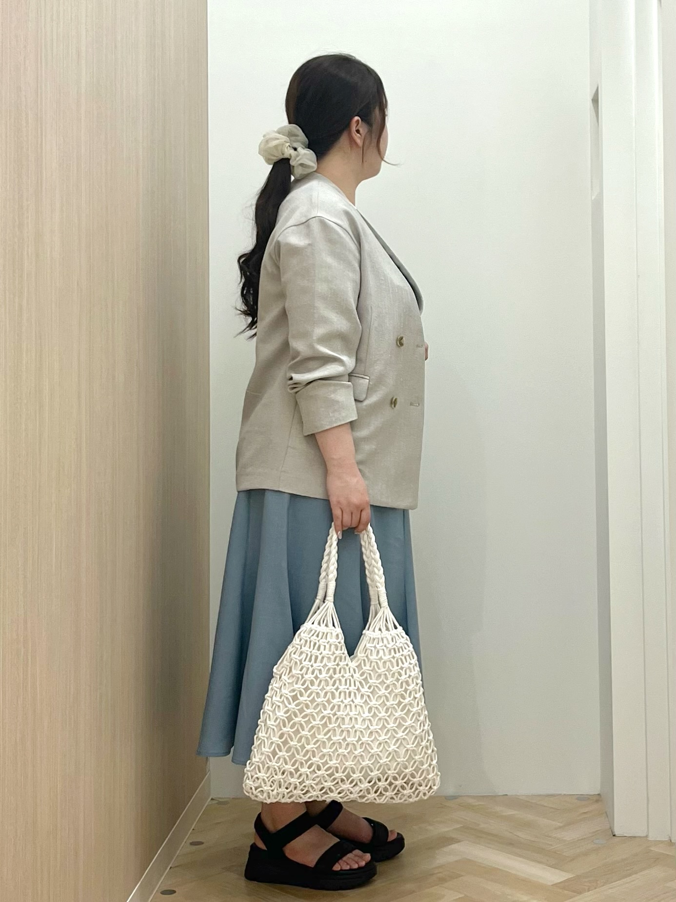 akariさんの「grove｜リネンライクカラーレスジャケット」を使ったコーディネート