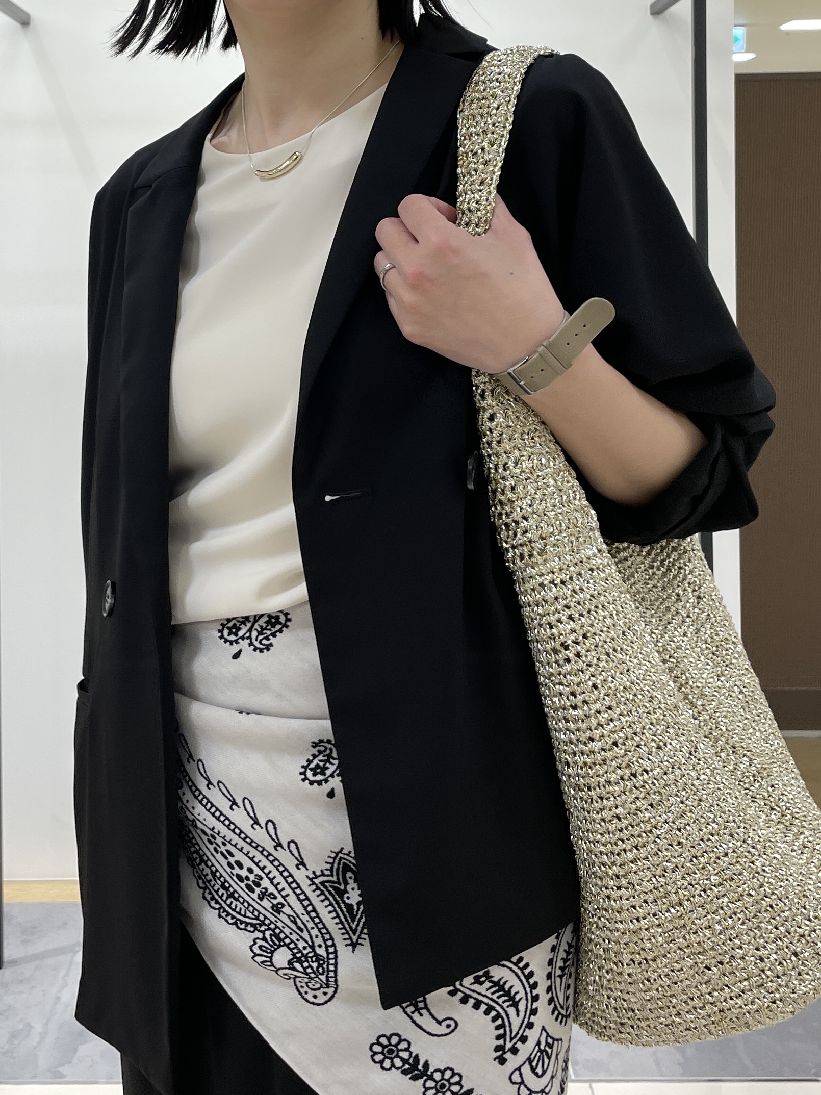 shihoさんの「INDIVI｜【接触冷感／透湿／着る日傘】ドルマンダブルジャケット」を使ったコーディネート