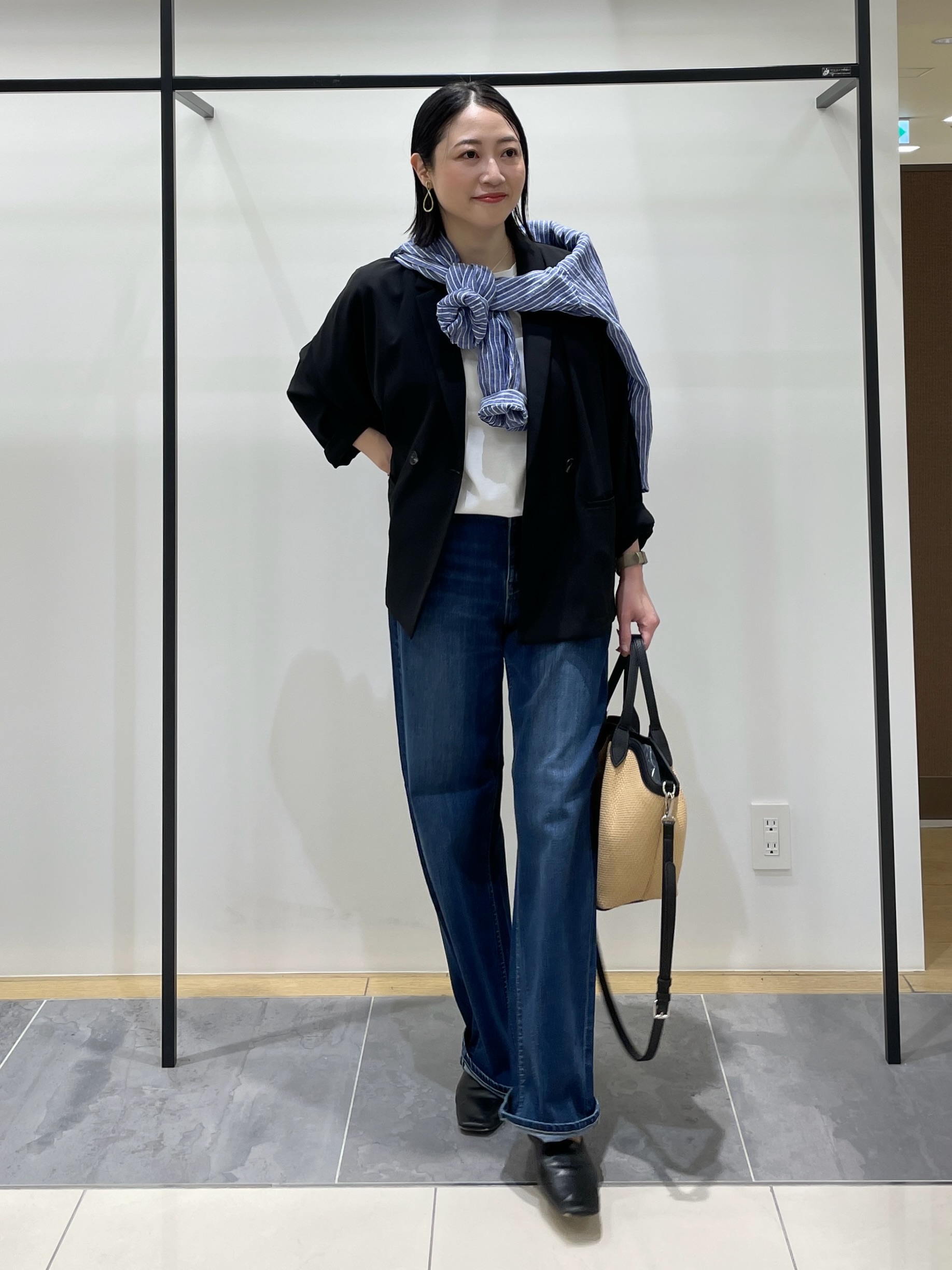shihoさんの「INDIVI｜【接触冷感／透湿／着る日傘】ドルマンダブルジャケット」を使ったコーディネート