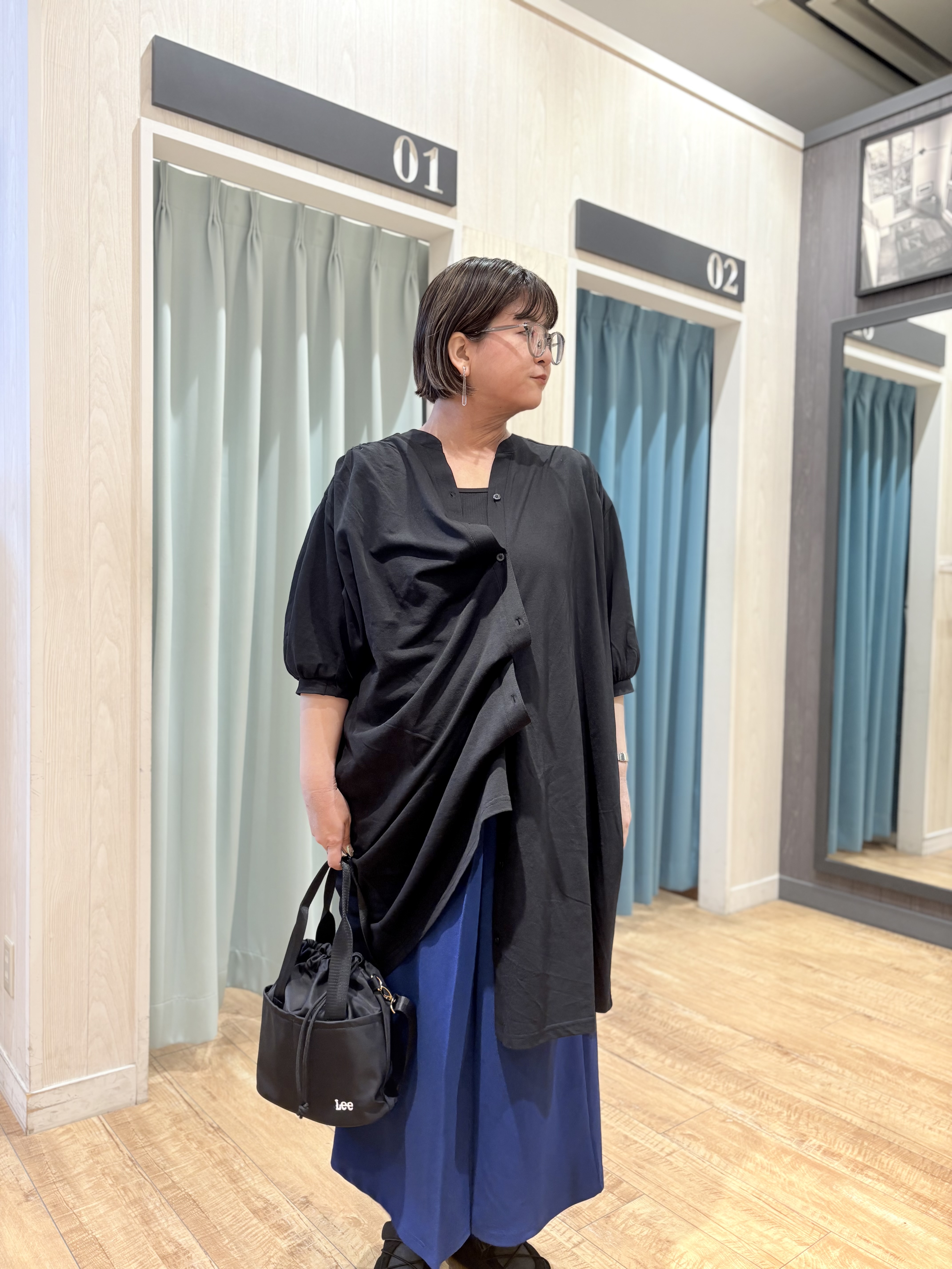 砂糖さんの「SHOO･LA･RUE｜【ネックアソート/洗濯機可】テレコ5分袖トップス」を使ったコーディネート