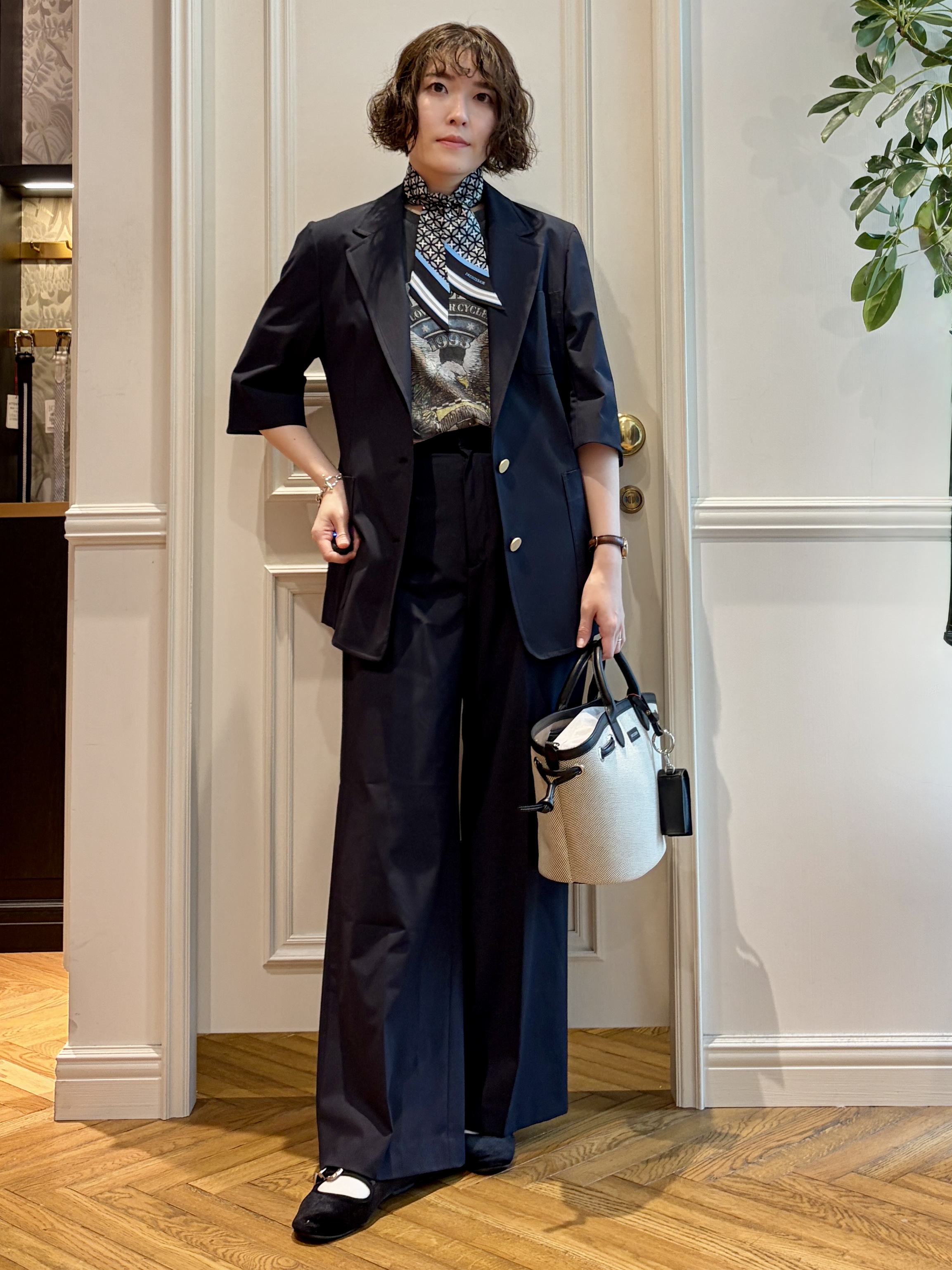 nakaoさんの「DRESSTERIOR｜【接触冷感/セットアップ可】 2WAYストレッチスリークオータージャケット」を使ったコーディネート