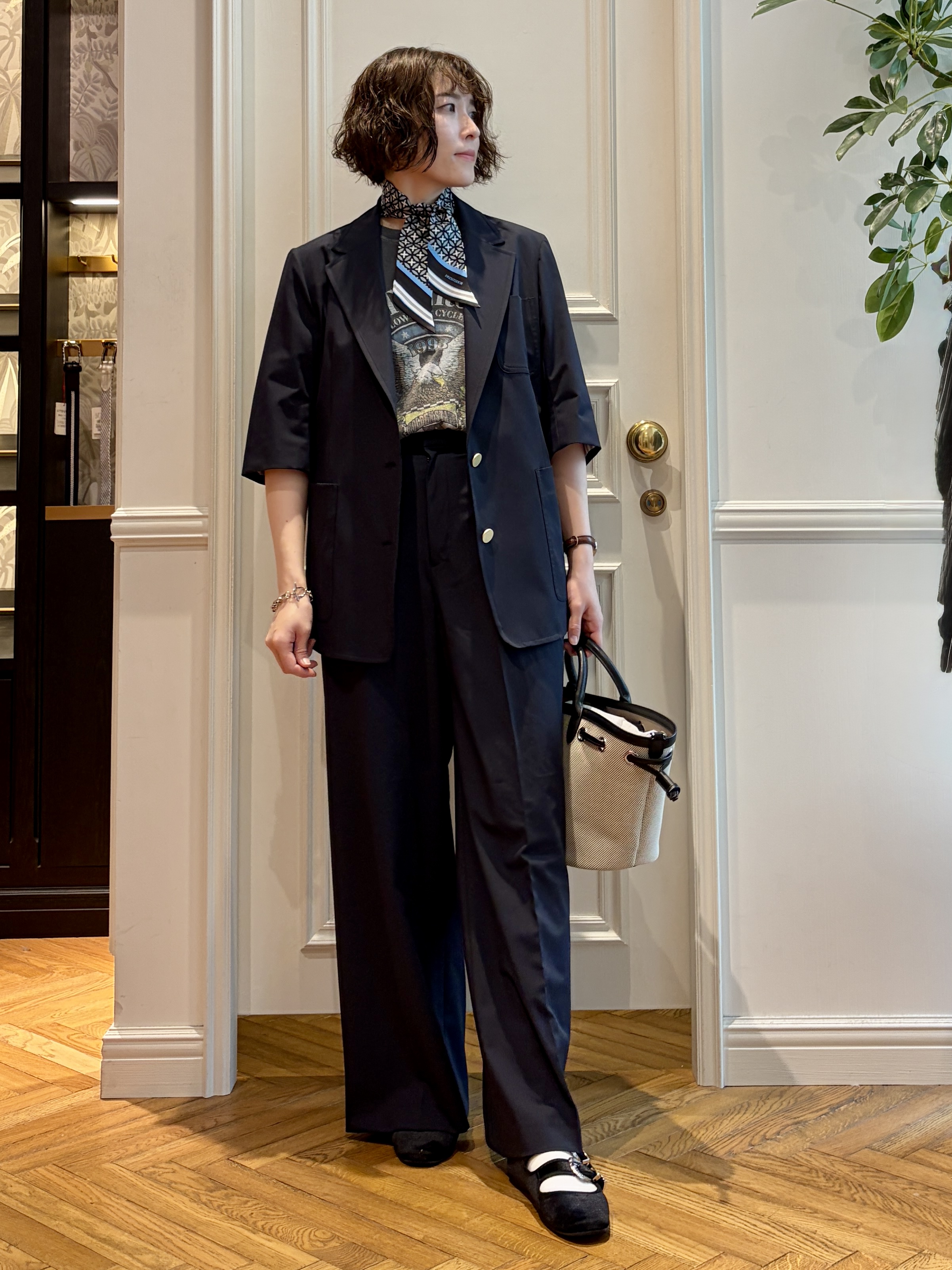 nakaoさんの「DRESSTERIOR｜【接触冷感/セットアップ可】 2WAYストレッチスリークオータージャケット」を使ったコーディネート