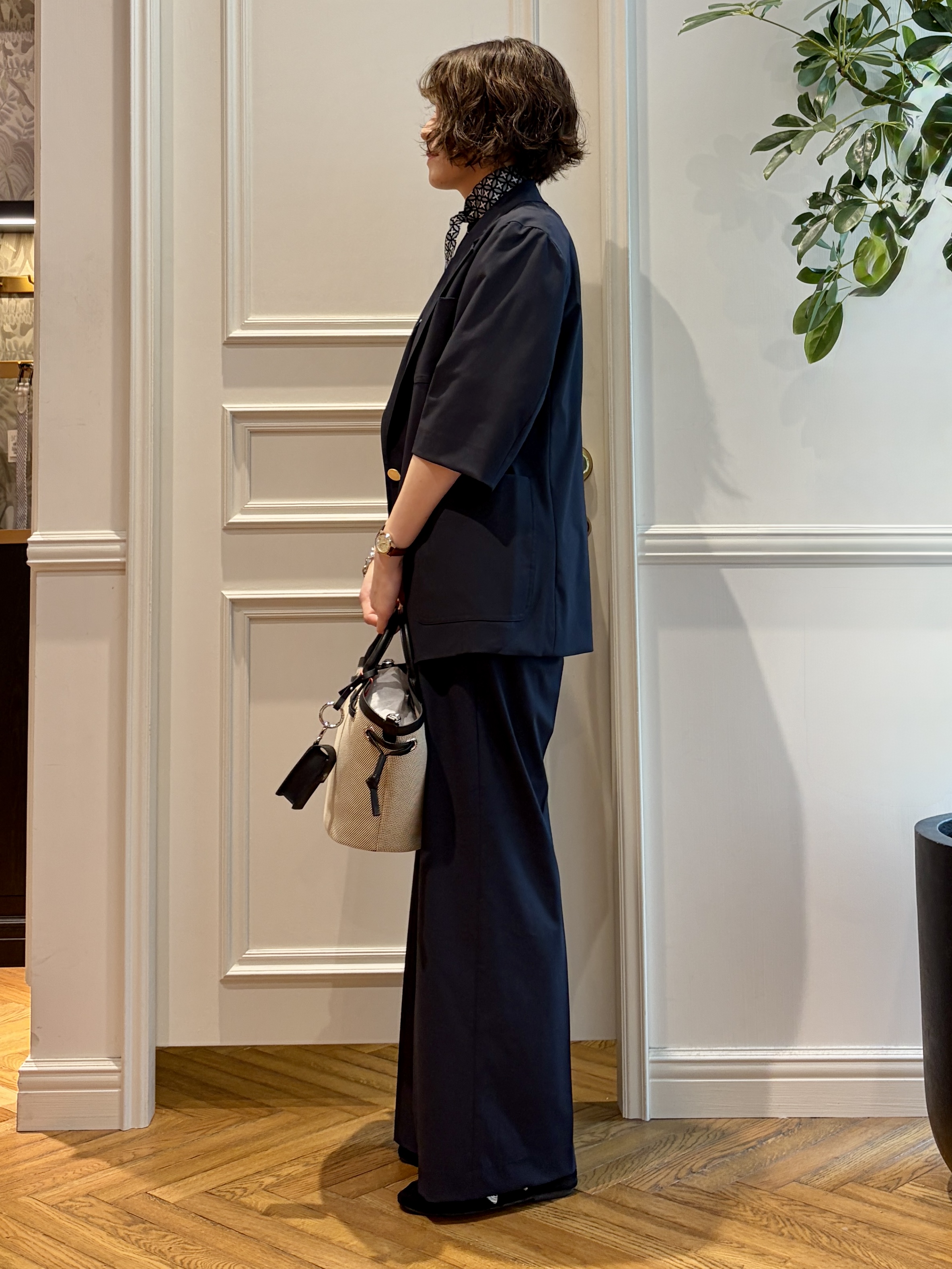 nakaoさんの「DRESSTERIOR｜【接触冷感/セットアップ可】 2WAYストレッチスリークオータージャケット」を使ったコーディネート