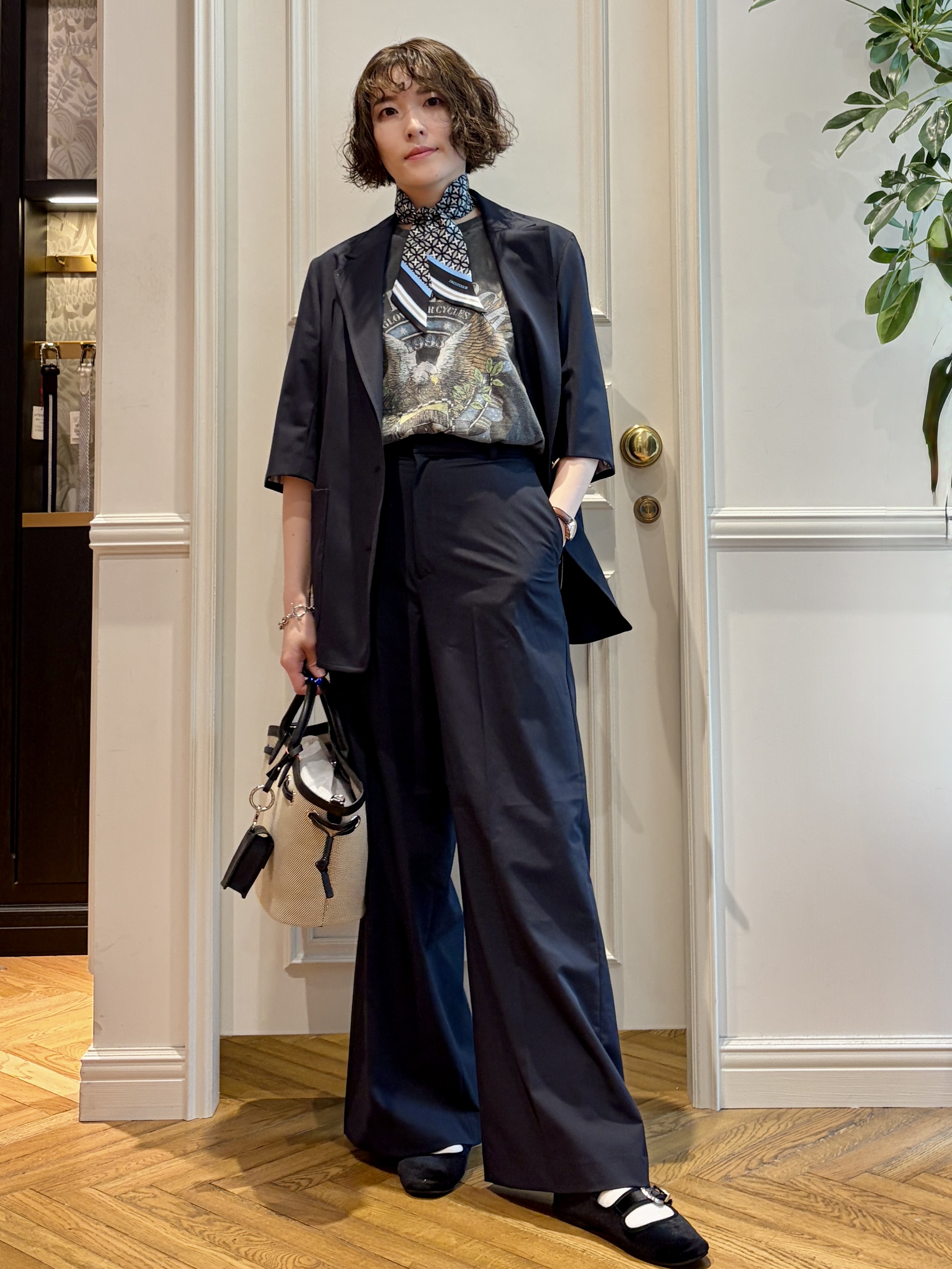 nakaoさんの「DRESSTERIOR｜【接触冷感/セットアップ可】 2WAYストレッチスリークオータージャケット」を使ったコーディネート
