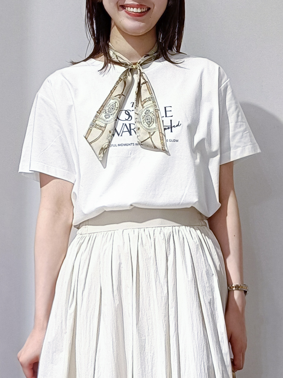 のんさんの「OPAQUE.CLIP｜ロゴプリント＆刺繍Tシャツ【洗濯機OK】」を使ったコーディネート