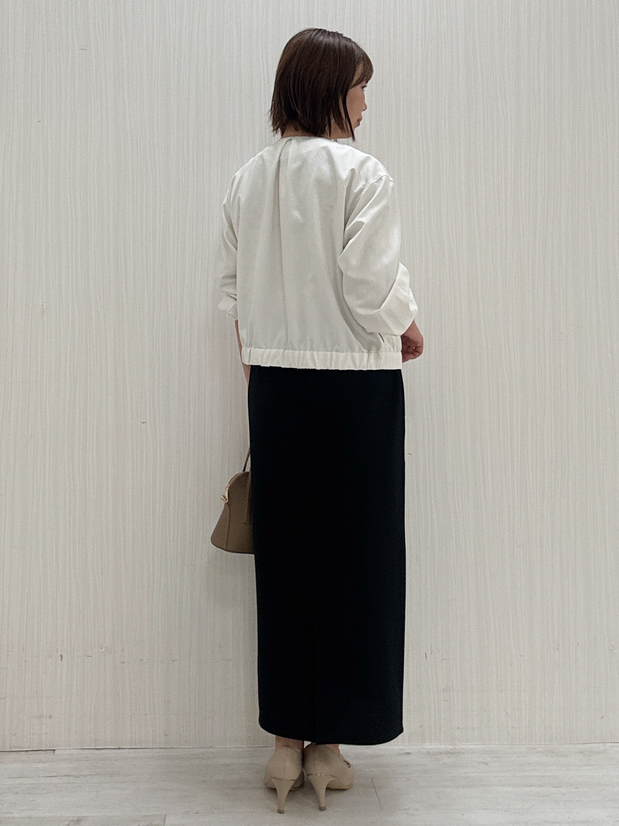 yuさんの「COUP DE CHANCE｜【手洗い可／軽量】ノーカラーブルゾン」を使ったコーディネート