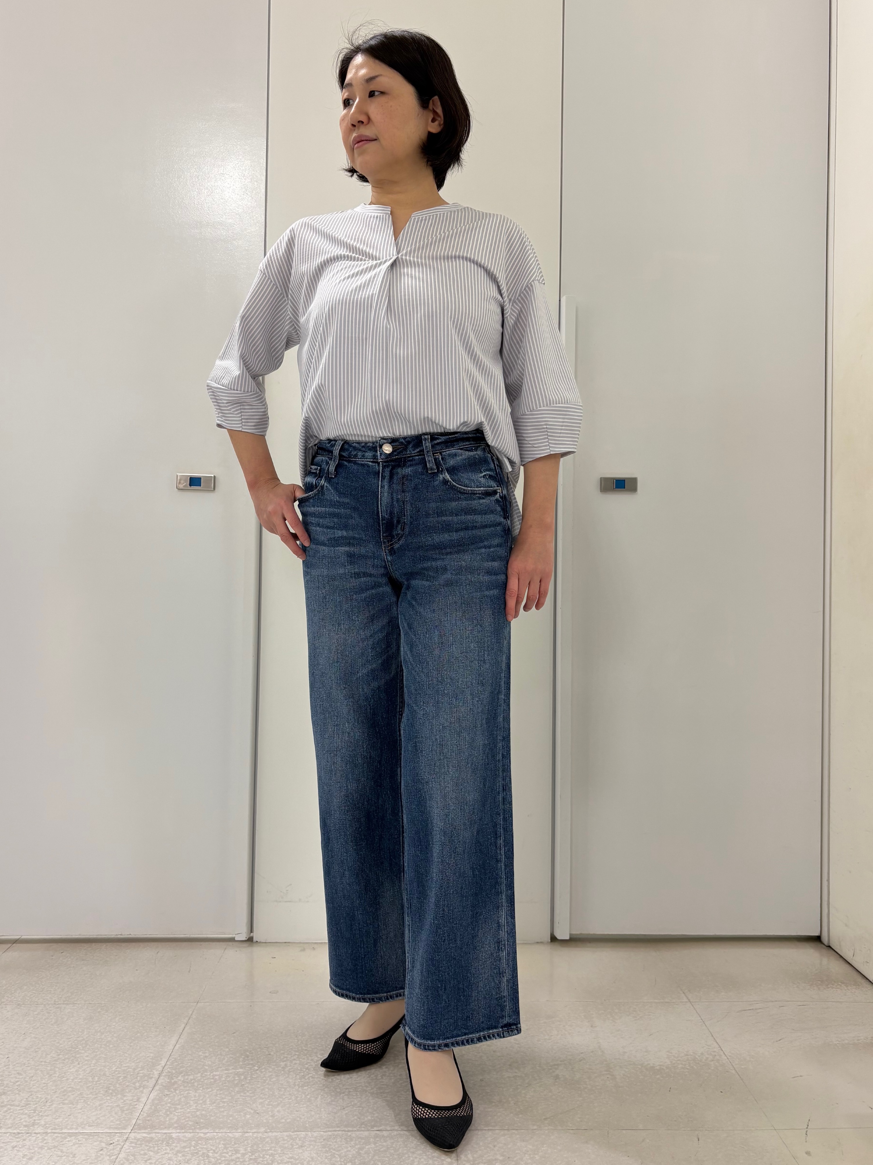 hIさんの「COUP DE CHANCE｜◆【デニムパンツ】Healthy Denim／ Pink Pepper Midrise（ピンクペッパ」を使ったコーディネート