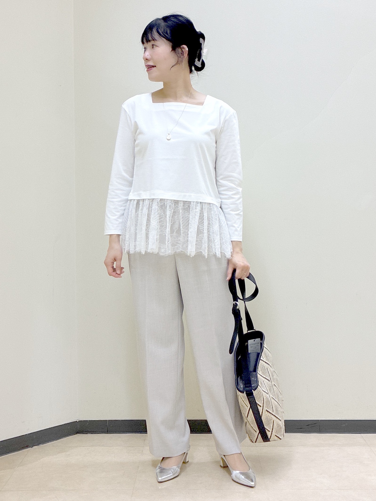  beni_gingerさんの「Reflect｜【UVカット／接触冷感／レイヤード◎】レース切り替えプルオーバージャージ」を使ったコーディネート