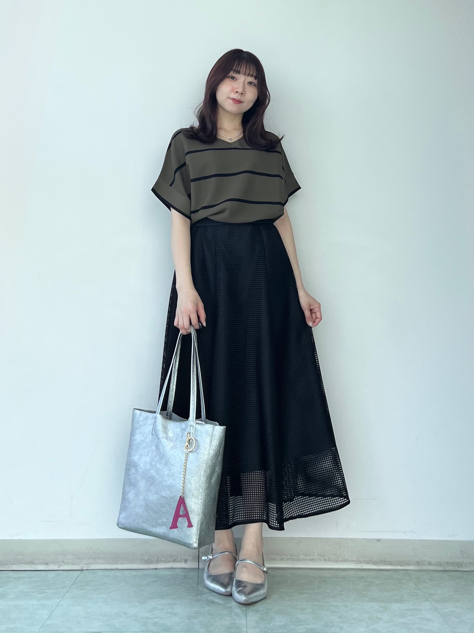 KAHOさんの「UNTITLED｜【11色展開/体型カバー】前後2WAYフレンチスリーブニット」を使ったコーディネート