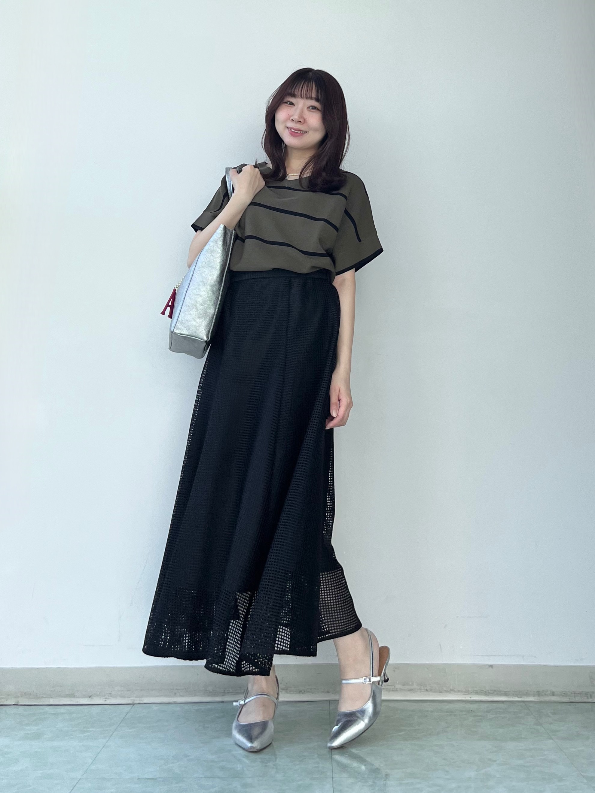 KAHOさんの「UNTITLED｜【11色展開/体型カバー】前後2WAYフレンチスリーブニット」を使ったコーディネート