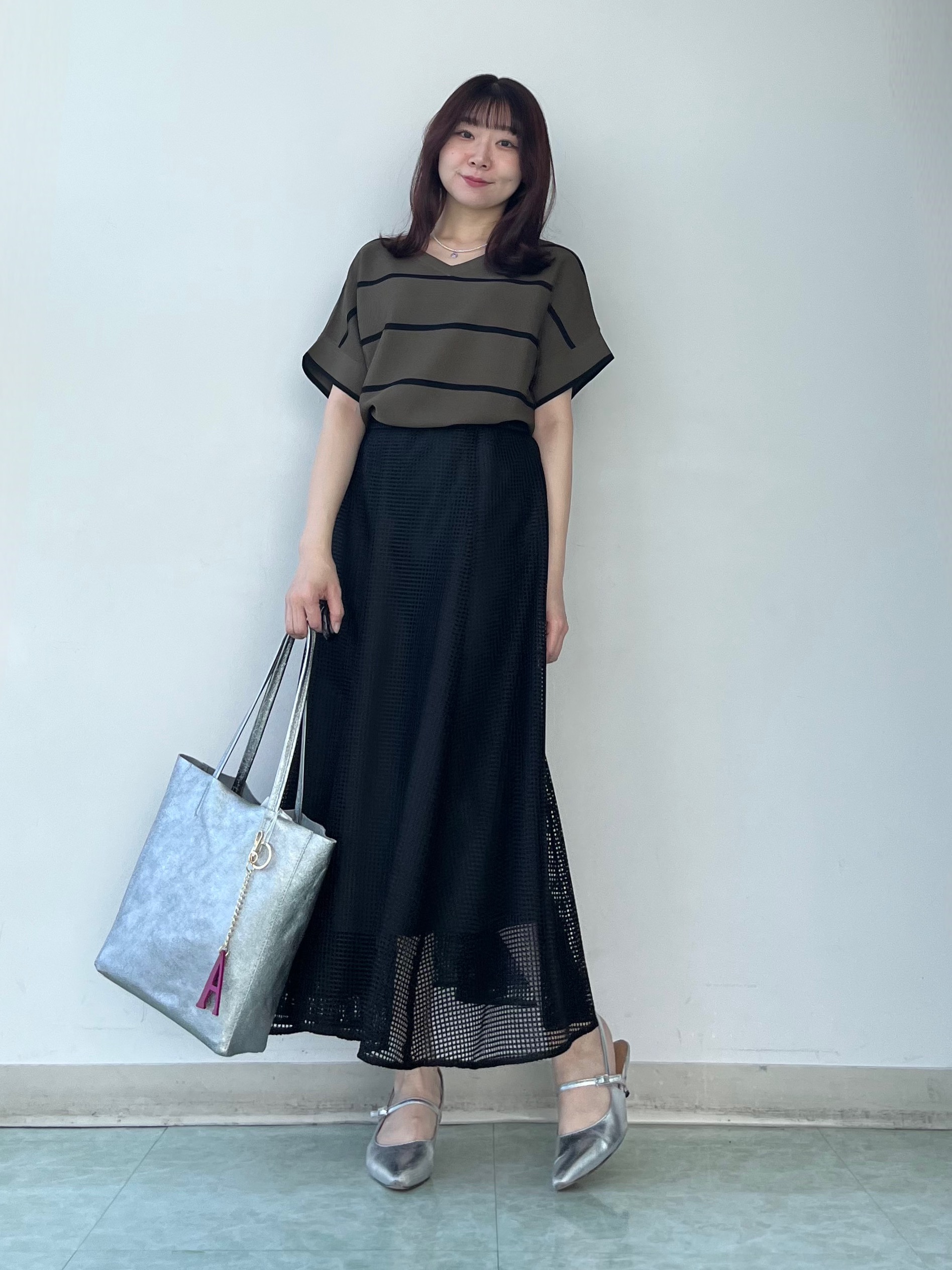 KAHOさんの「UNTITLED｜【11色展開/体型カバー】前後2WAYフレンチスリーブニット」を使ったコーディネート
