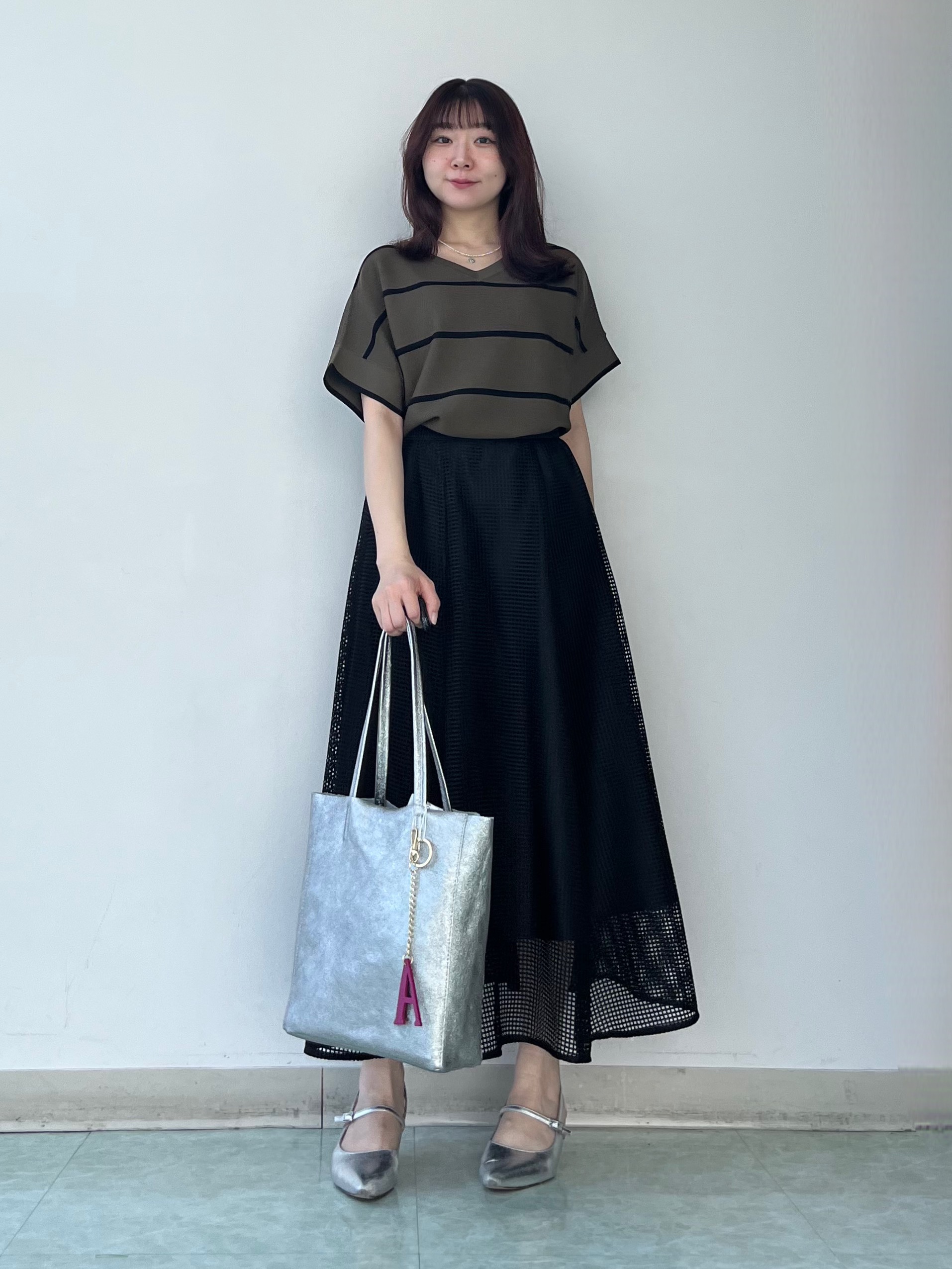 KAHOさんの「UNTITLED｜【11色展開/体型カバー】前後2WAYフレンチスリーブニット」を使ったコーディネート