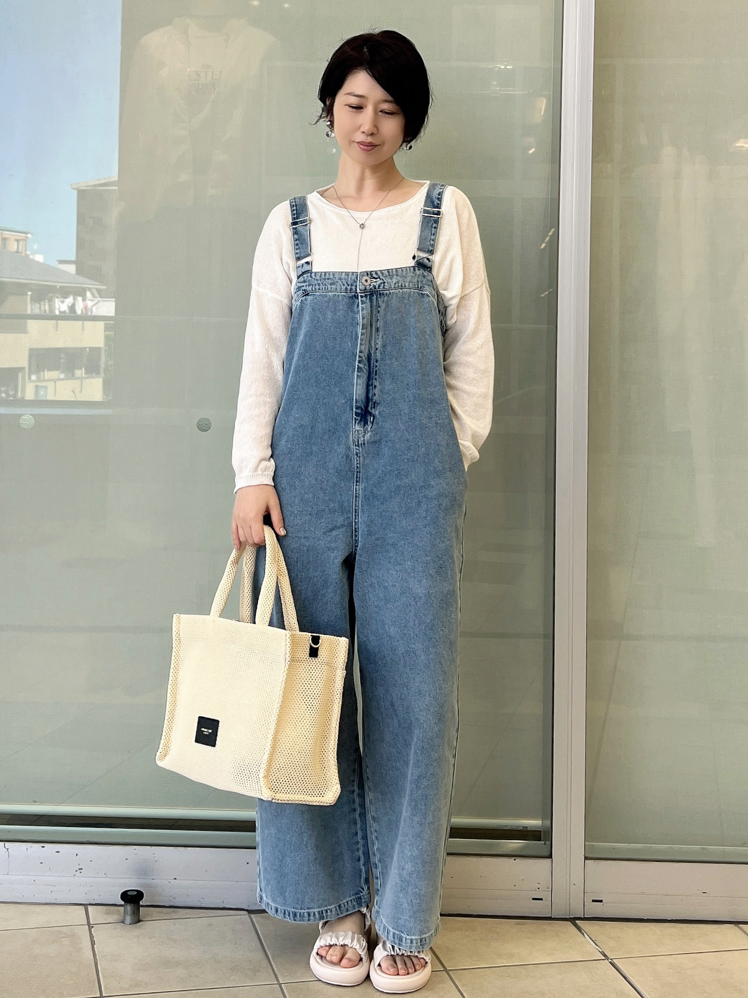 yo-koさんの「OPAQUE.CLIP｜麻混リラクシーニット【洗濯機OK】」を使ったコーディネート