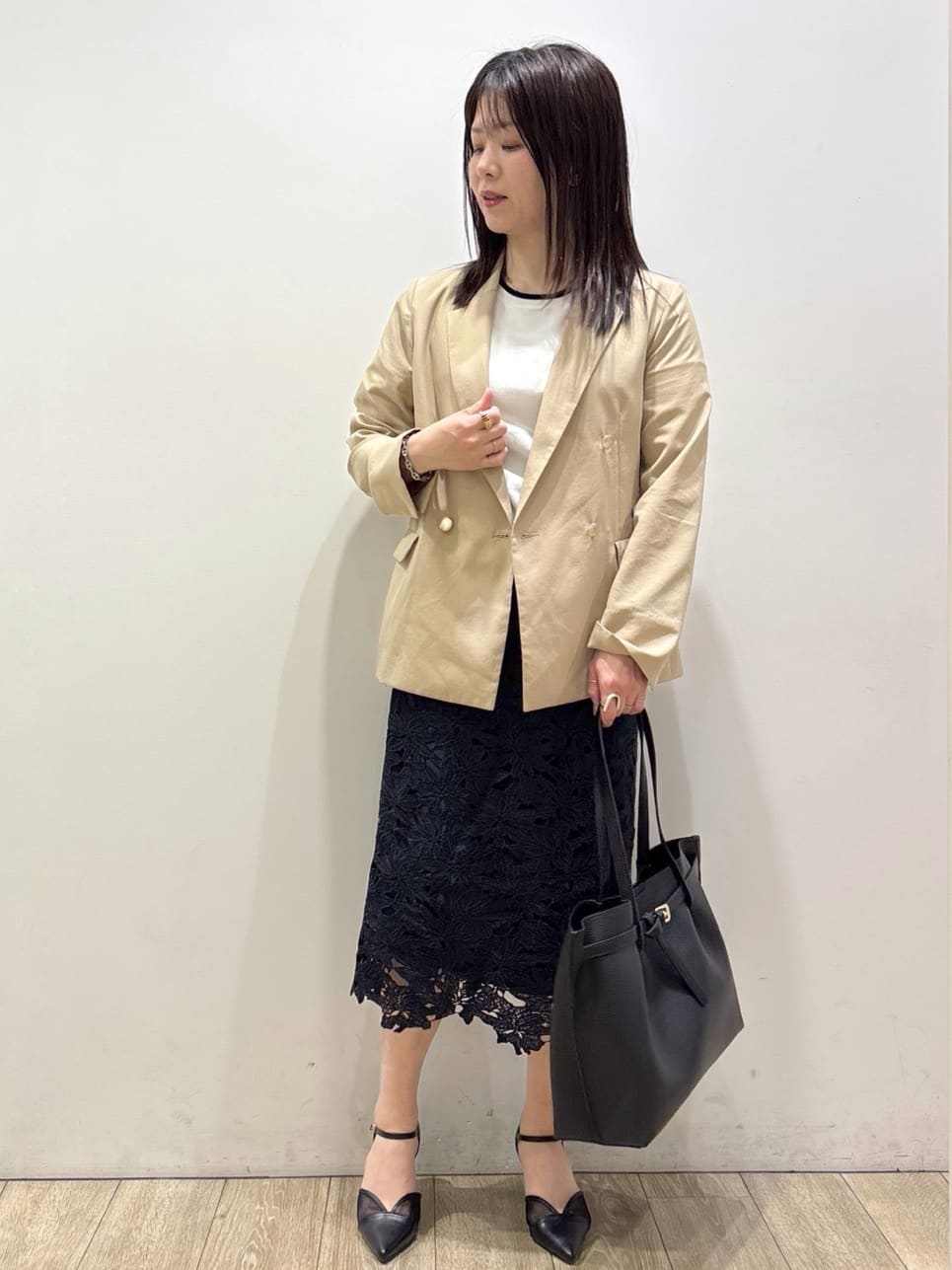 mameさんの「index｜《再入荷》ダブルブレストテーラードジャケット【接触冷感／吸水速乾／イージーアイロン／防シワ／洗濯機O」を使ったコーディネート