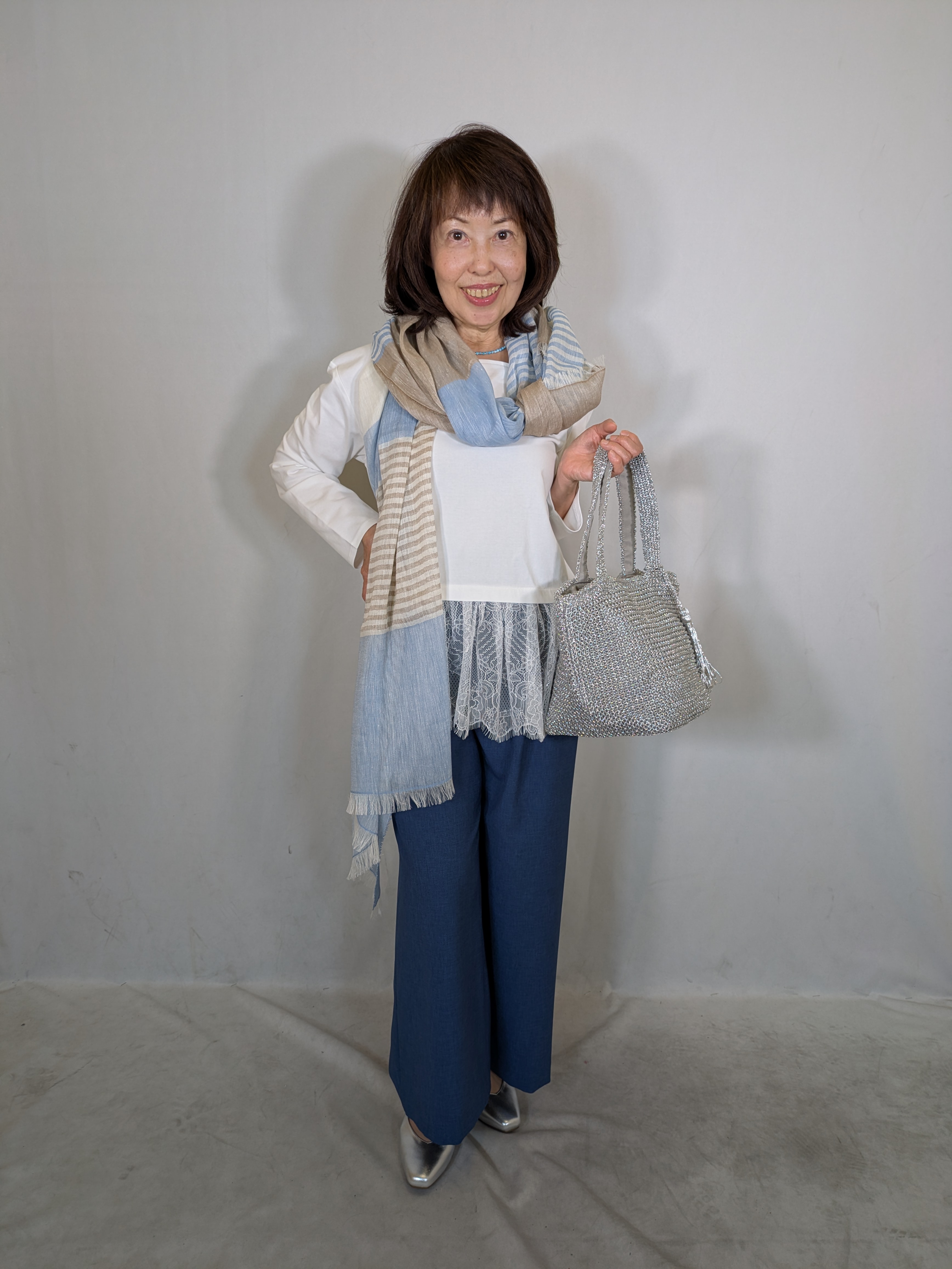 k.kazunoさんの「Reflect｜【UVカット／接触冷感／レイヤード◎】レース切り替えプルオーバージャージ」を使ったコーディネート